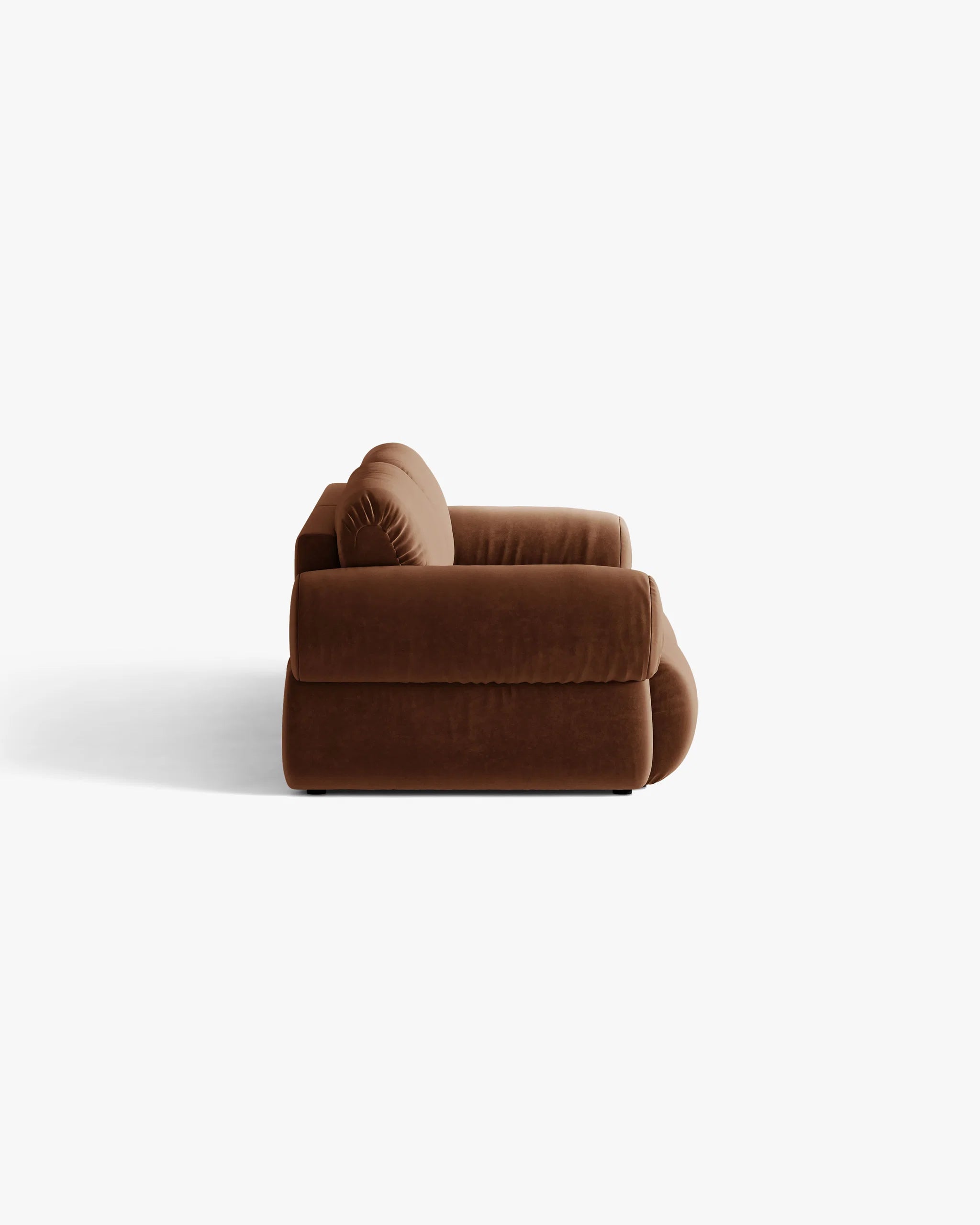 Ophelia Brown Velvet Sofa for Four