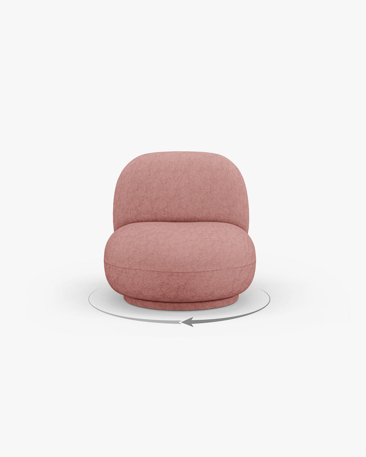 Chuck Pink Chenille Swivel Armchair