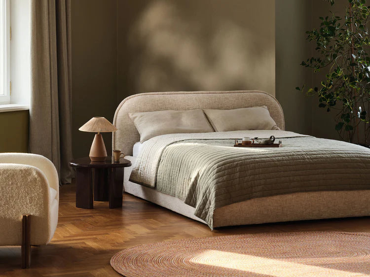 MURADA Bed Gray Beige Mélange Chenille
