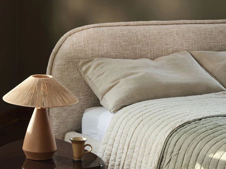 MURADA Bed Light Beige Melange Chenille