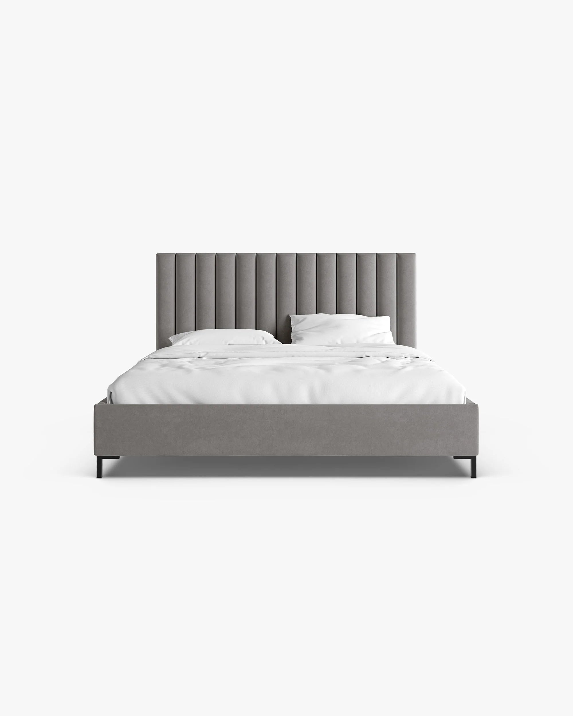 Velvet bed with storage container ALLISON gray