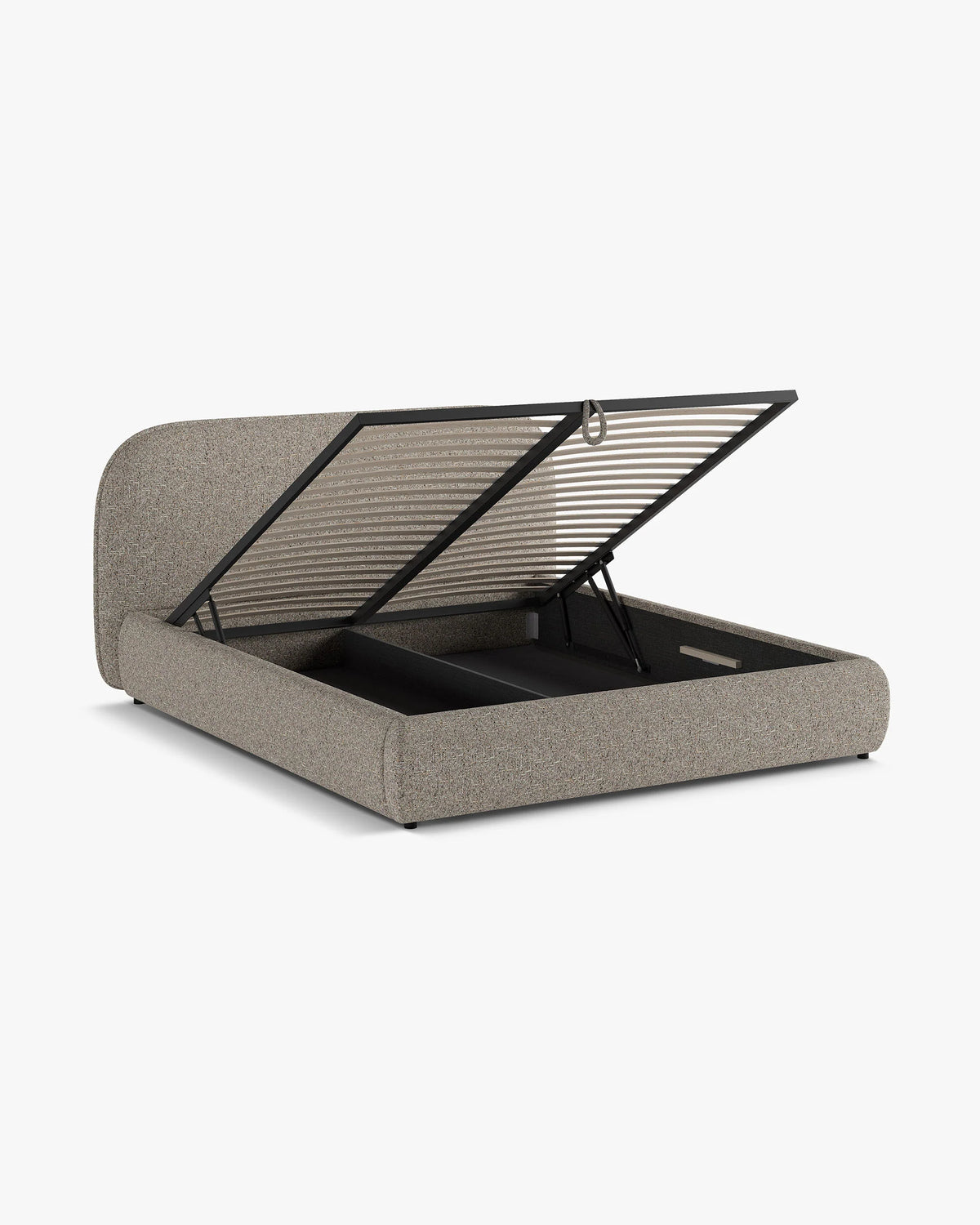 MURADA Bed in Brown-Gray Mélange Chenille