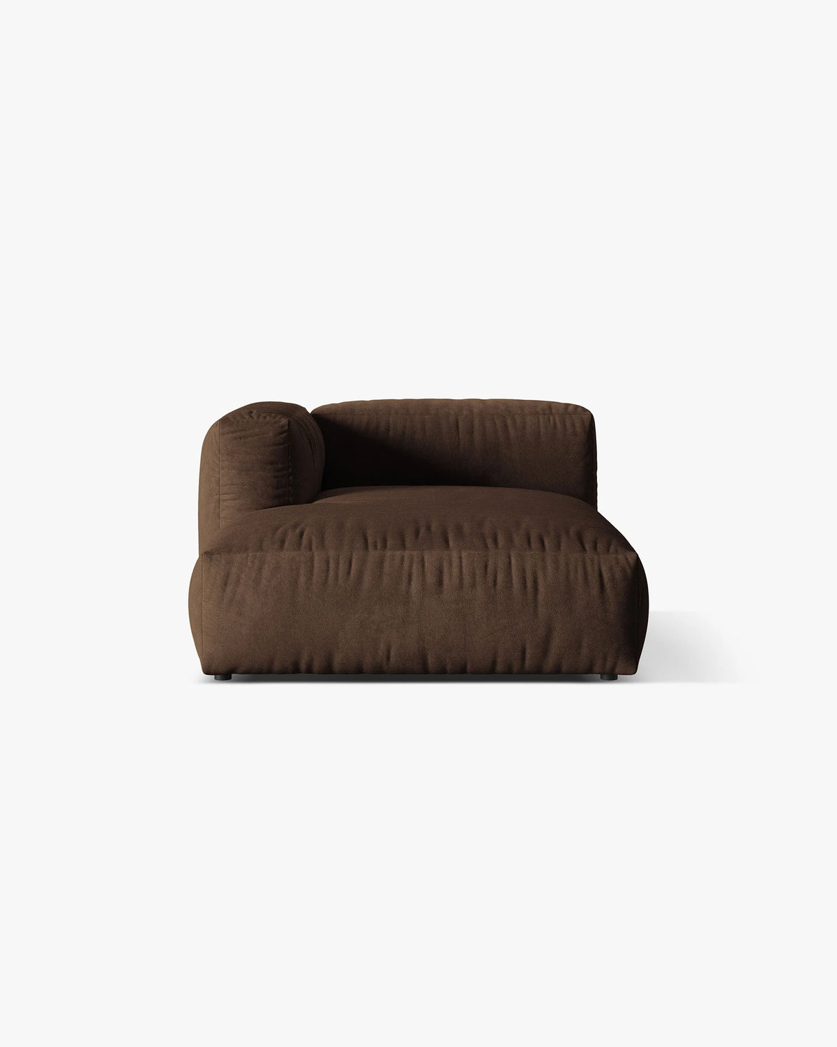 Left-facing velvet chaise longue MARTINA chocolate