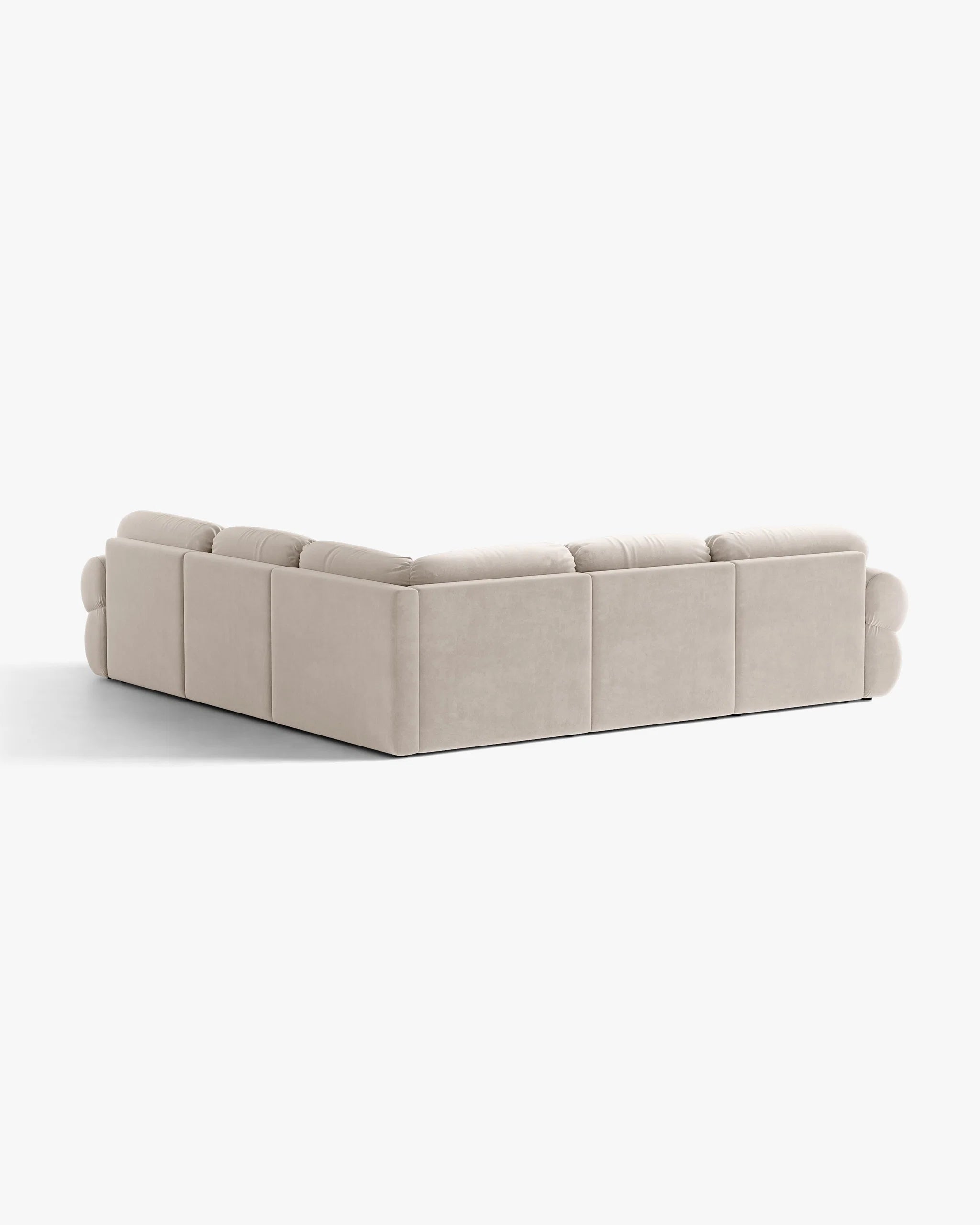 Symmetrical Velvet Corner Sofa OPHELIA in Beige