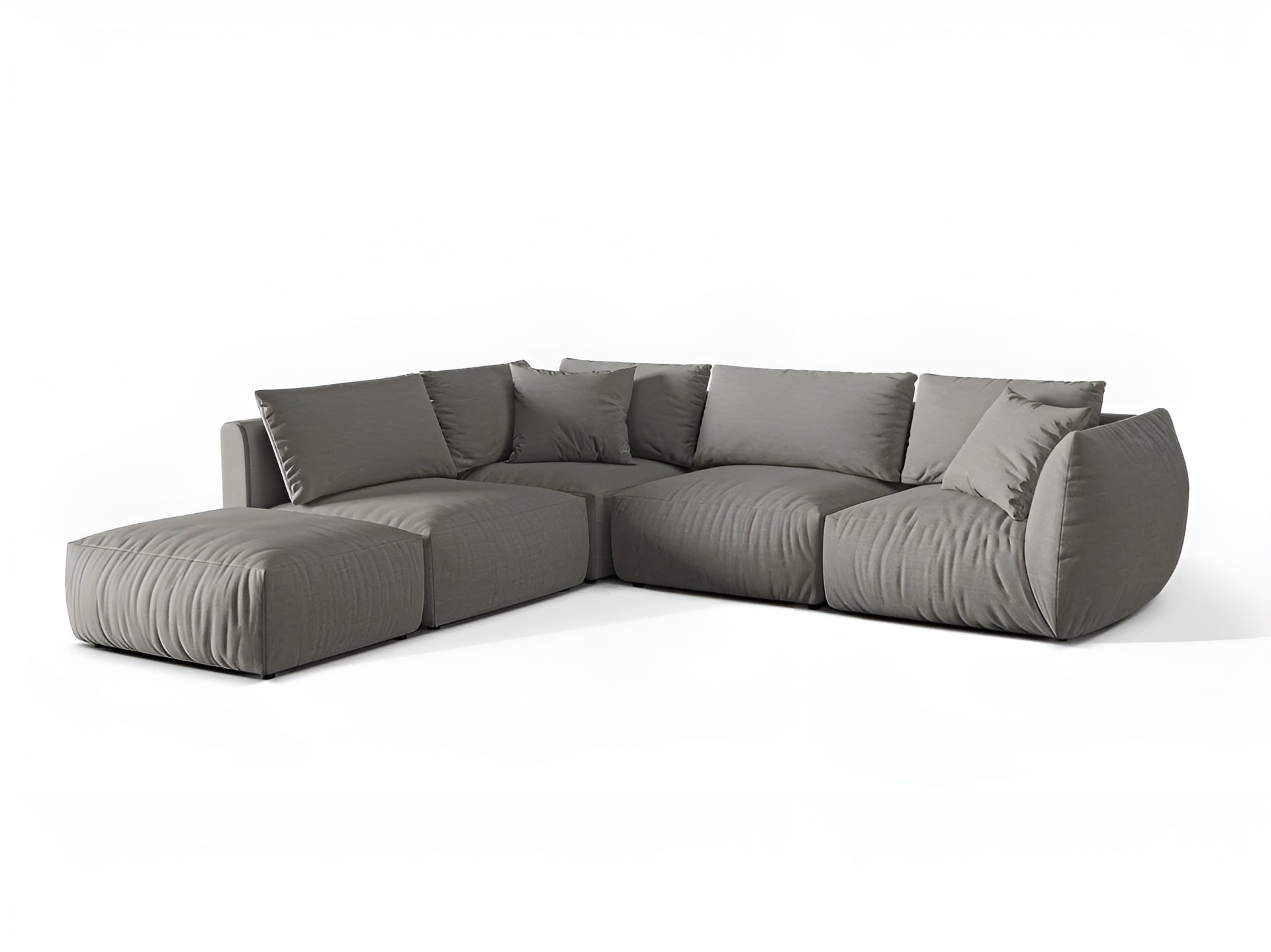 Left-facing modular corner sofa for 4 people CHRIS gray chenille