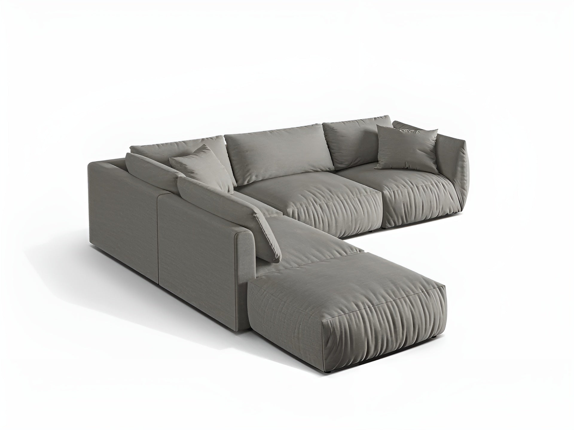 Left-facing modular corner sofa for 4 people CHRIS gray chenille