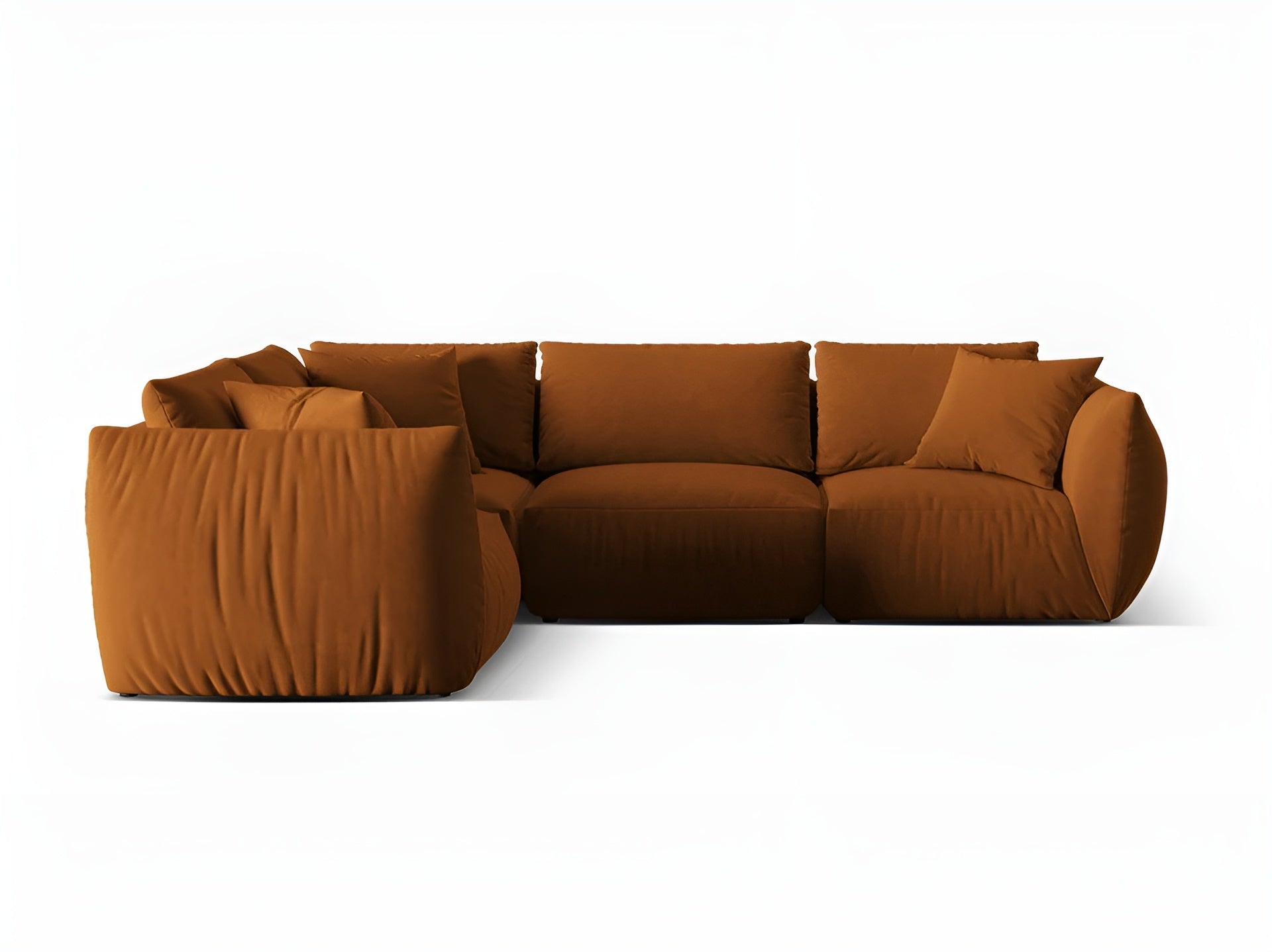 Samt-Ecksofa für 4 Personen links CHRIS terracotta