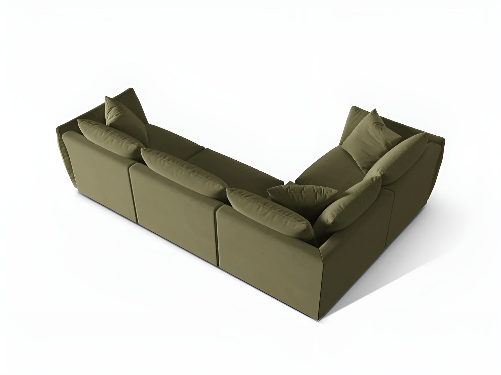 Samt-Ecksofa für 4 Personen links CHRIS hellgrün