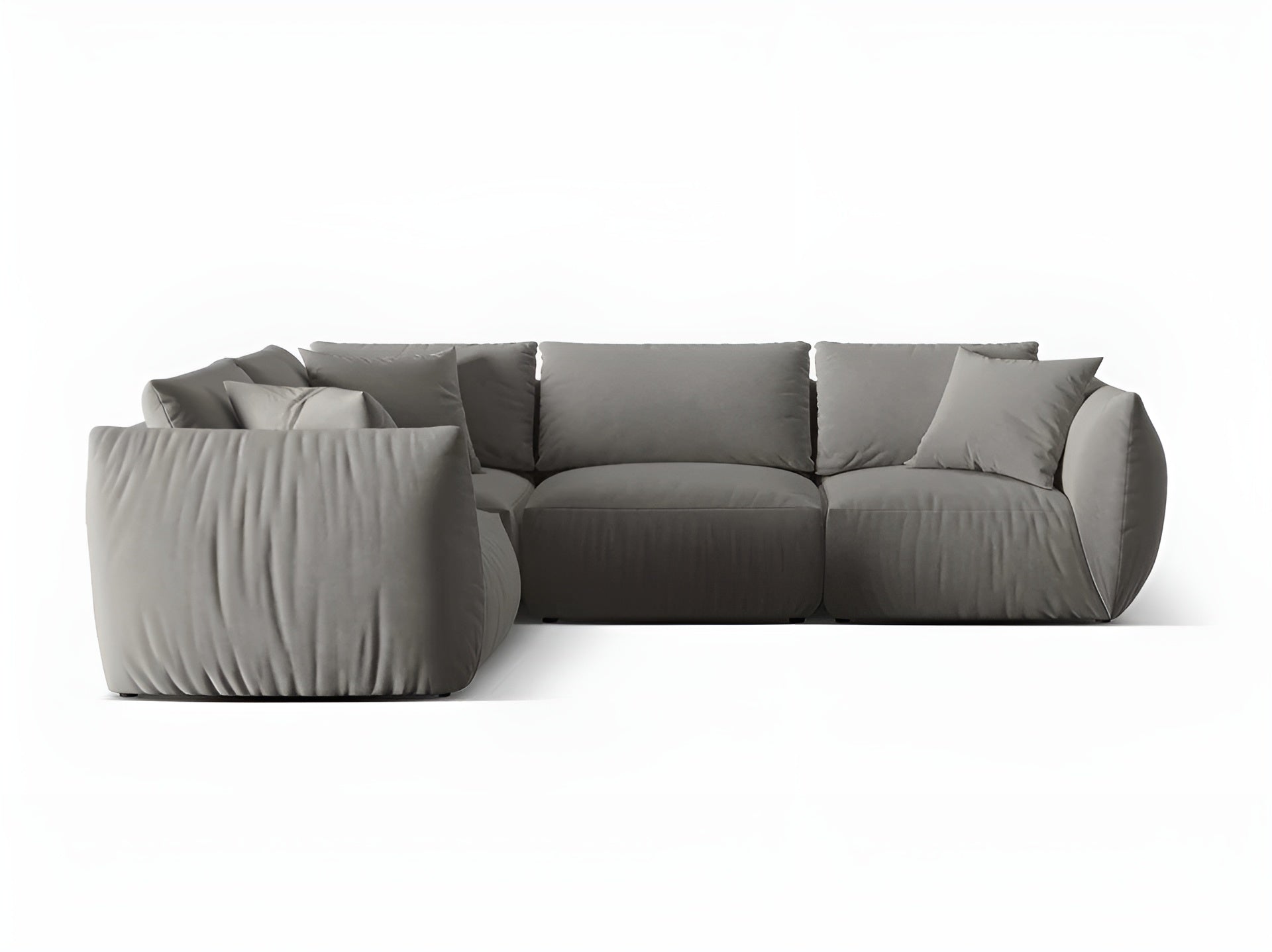 Samt-Ecksofa für 4 Personen links CHRIS grau