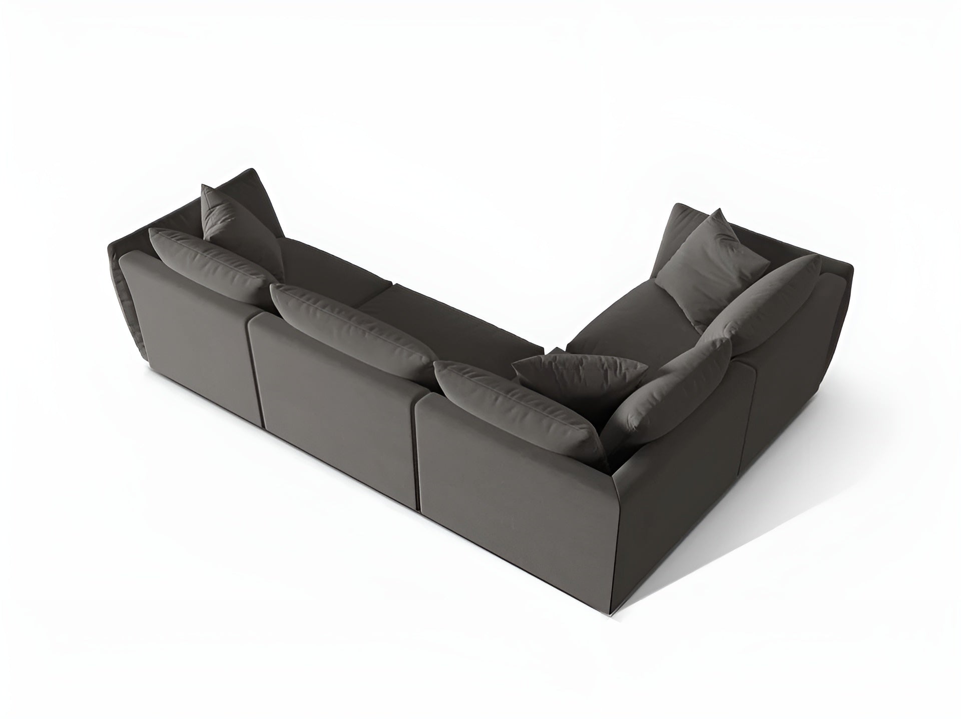 Samt-Ecksofa für 4 Personen links CHRIS dunkelgrau