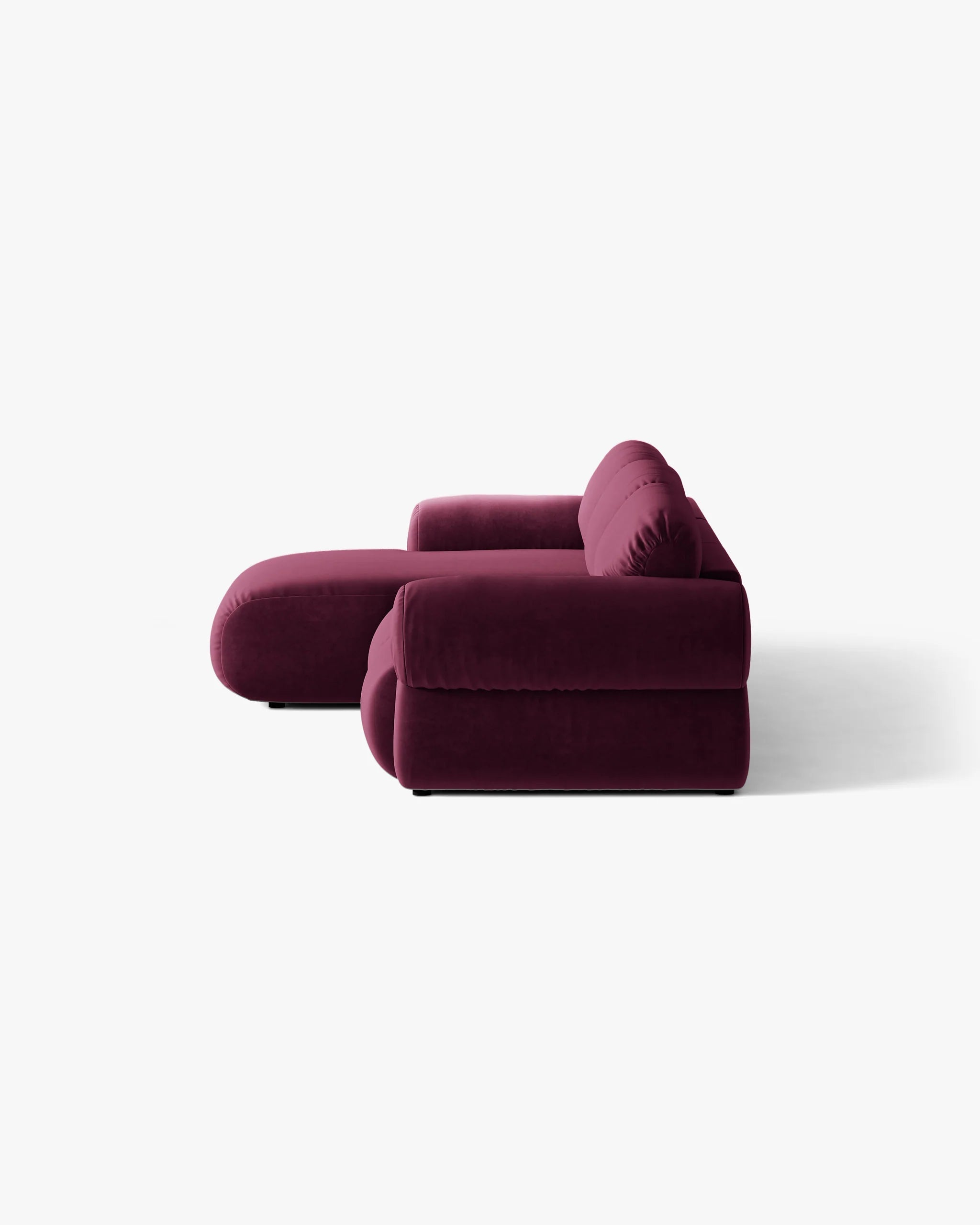 3-Seater Velvet Corner Sofa Left Side OPHELIA Burgundy