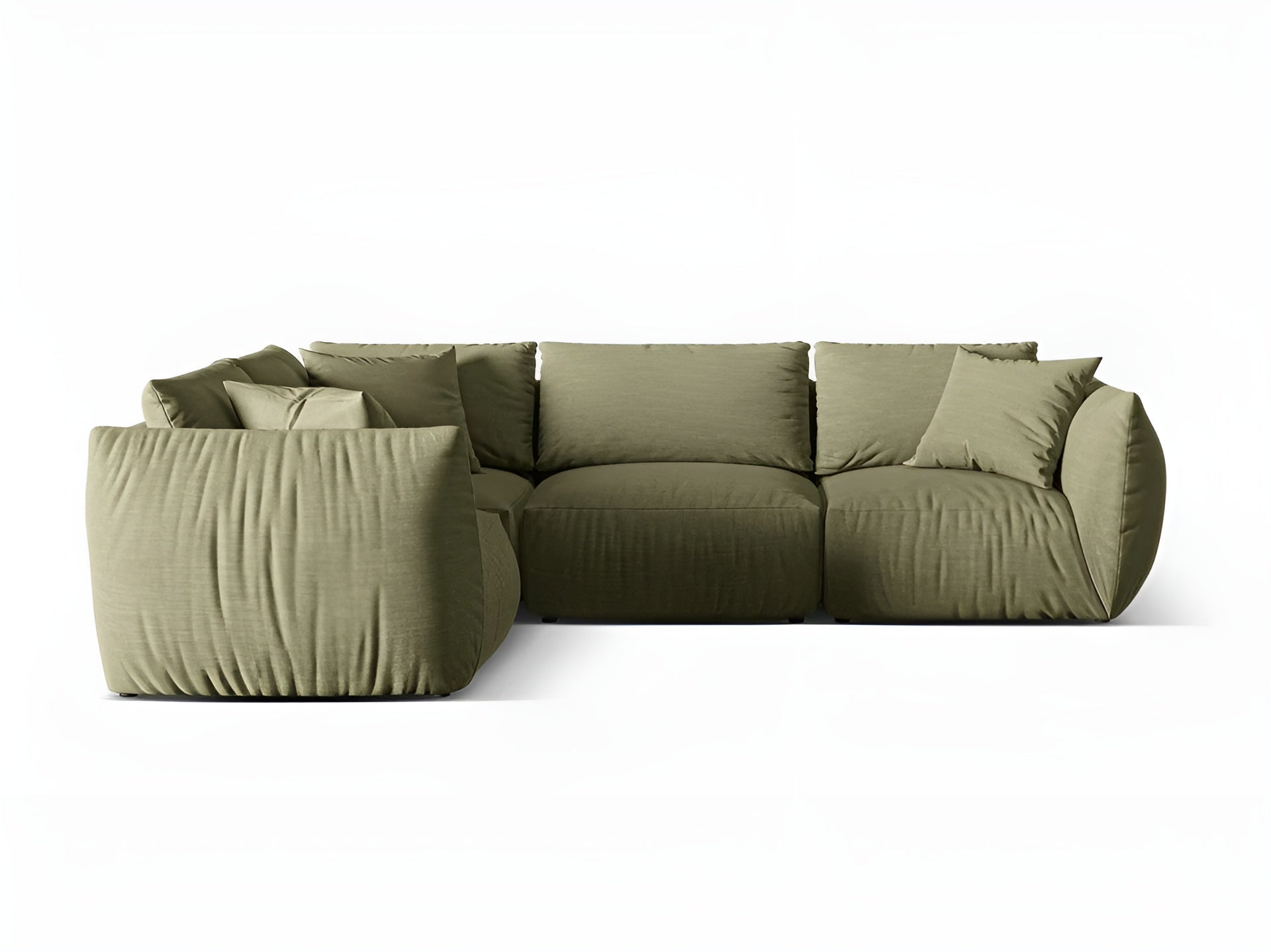 4-sitziger linker Ecksofa CHRIS hellgrüner Chenille