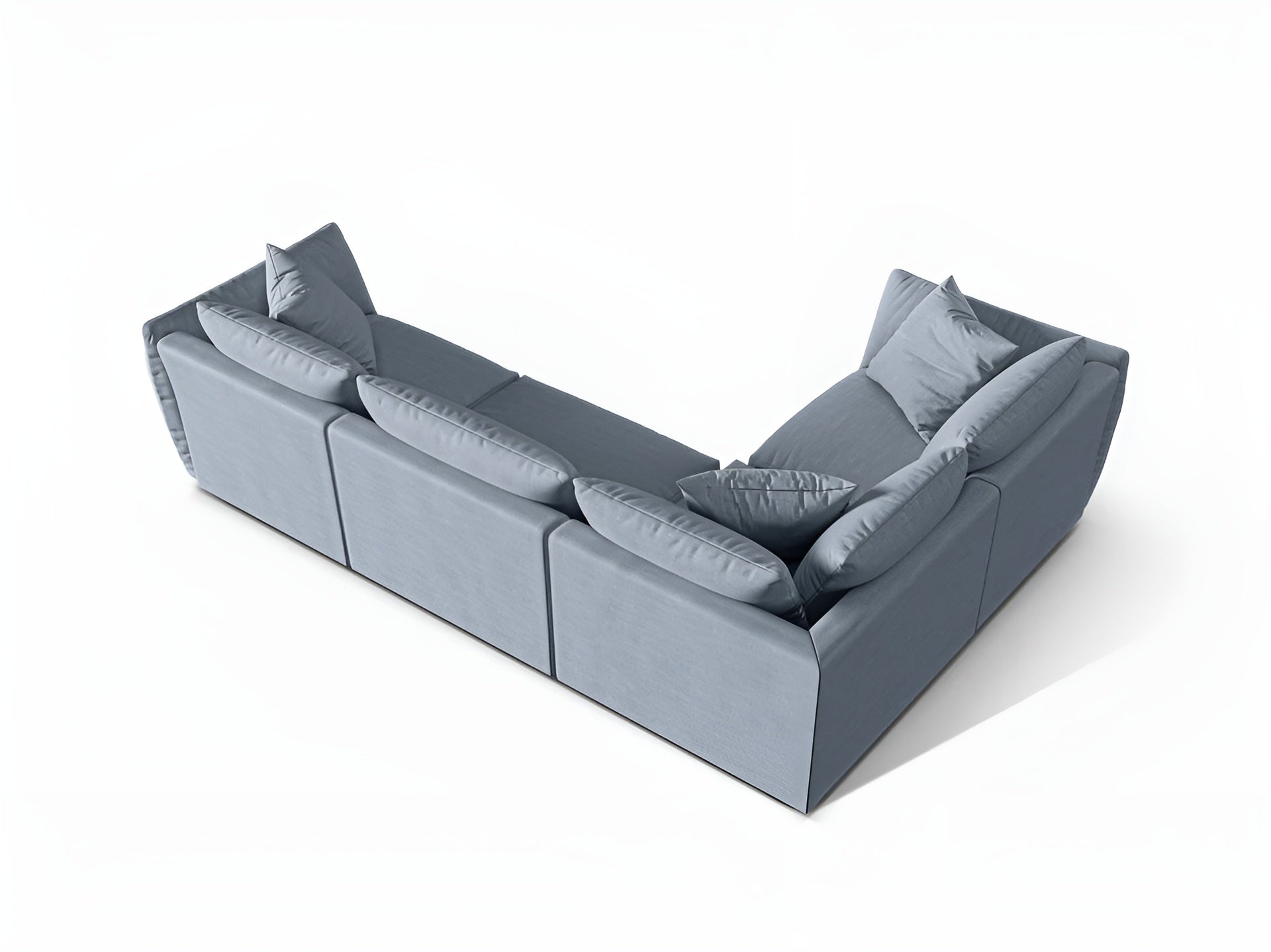 4-sitziges linksseitiges Ecksofa CHRIS in hellblauem Chenille