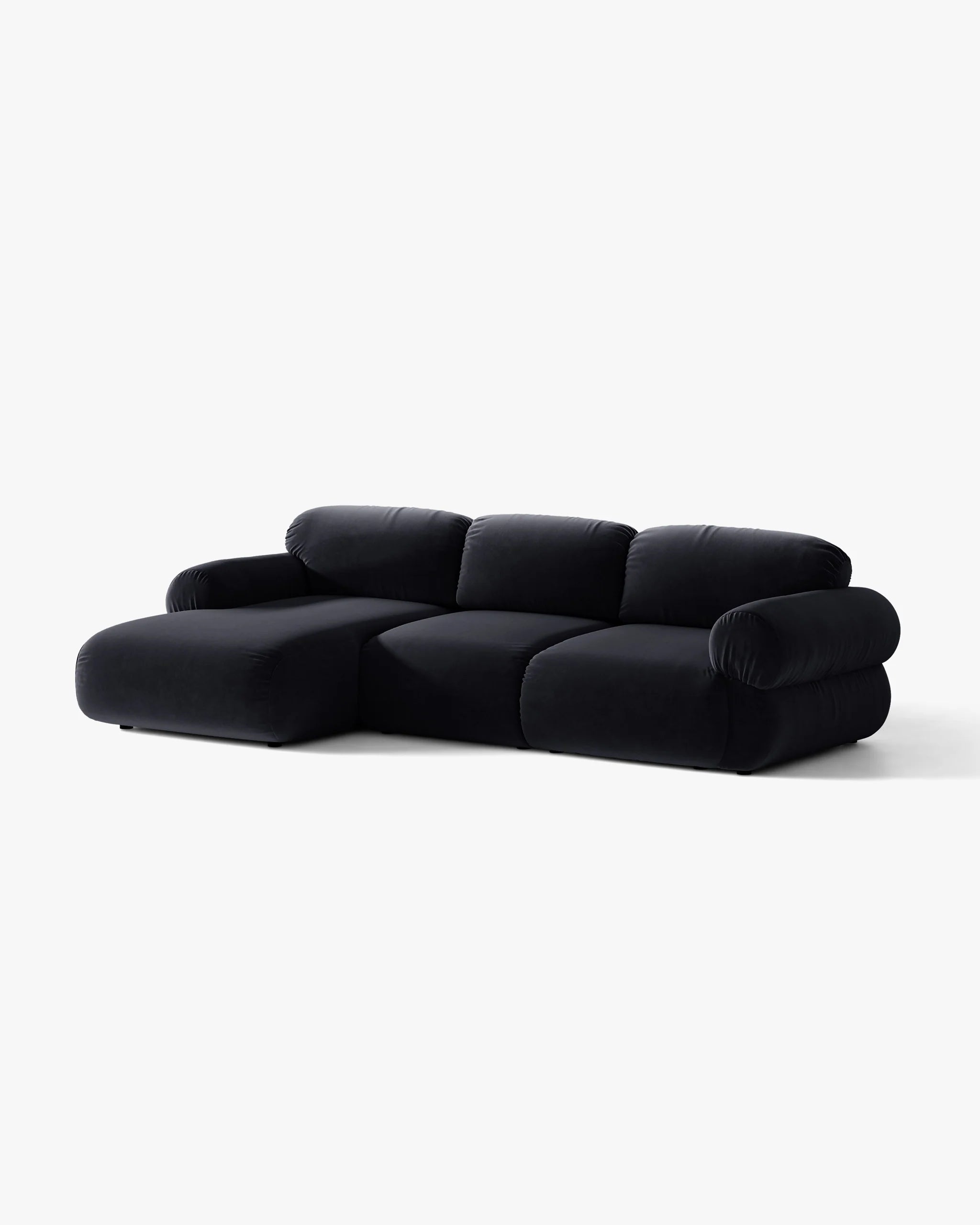 3-Seater Velvet Left-Arm Sofa OPHELIA in Royal Blue