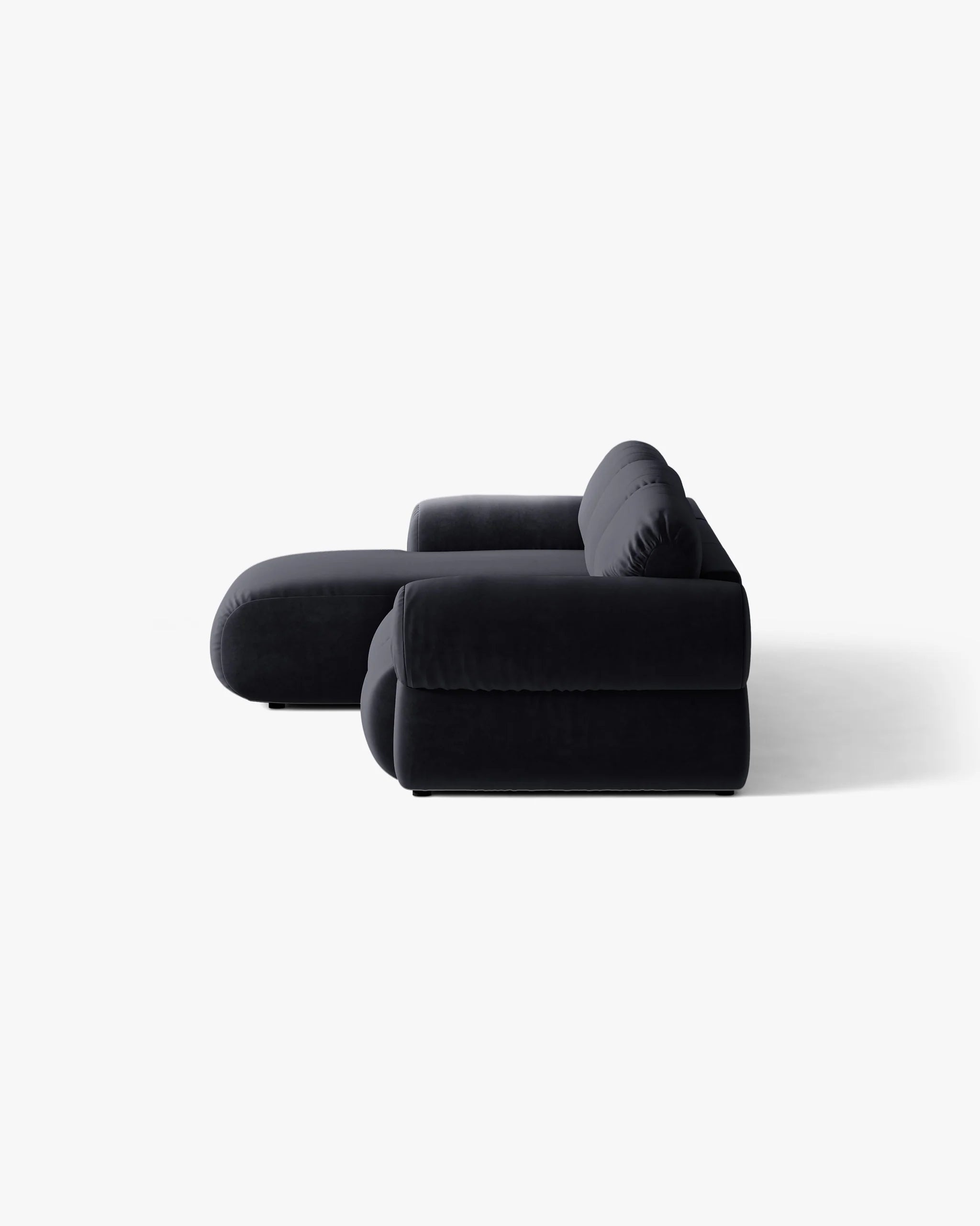 3-Seater Velvet Left-Arm Sofa OPHELIA in Royal Blue
