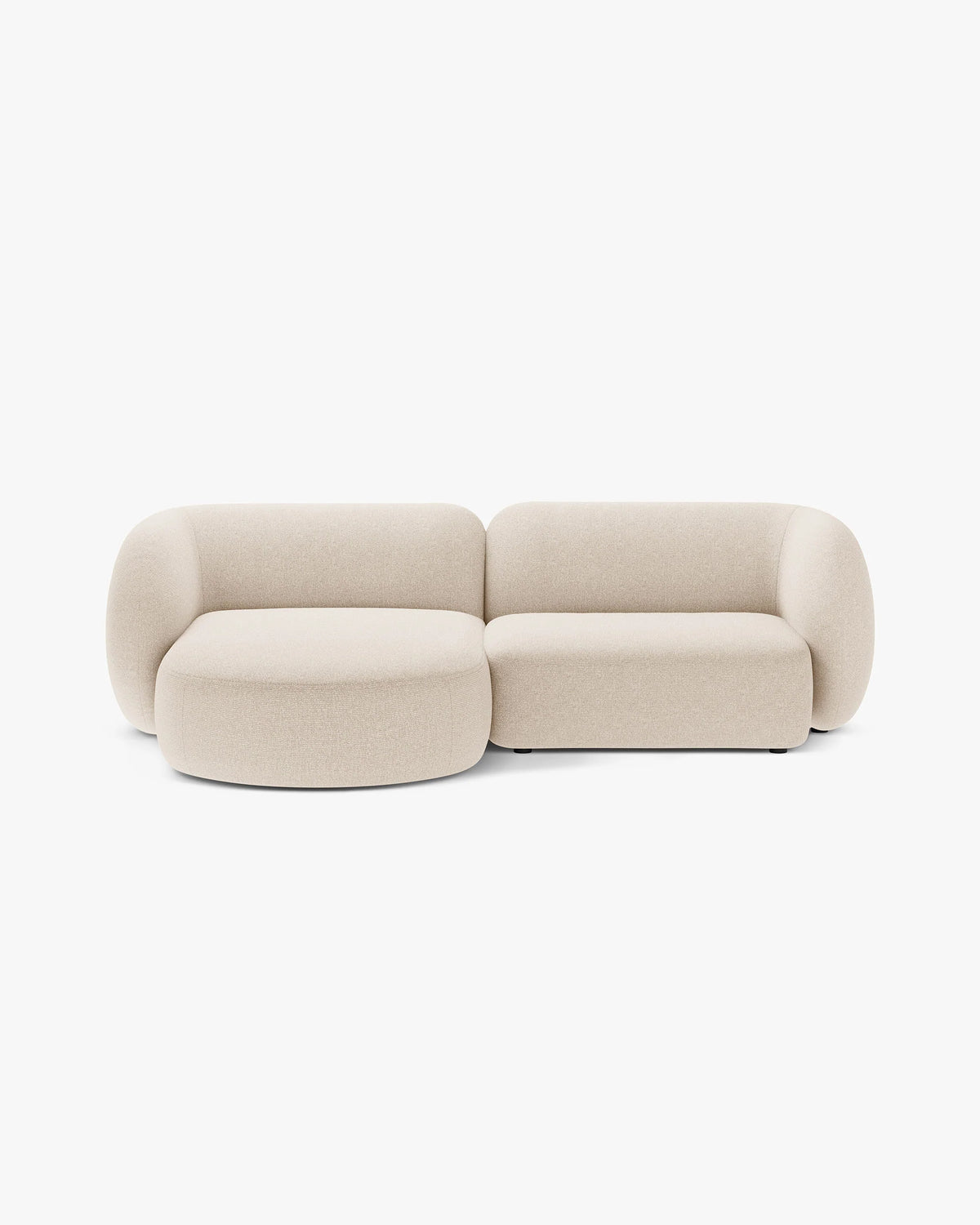 Left-sided 2-seater corner sofa KATE light beige mélange