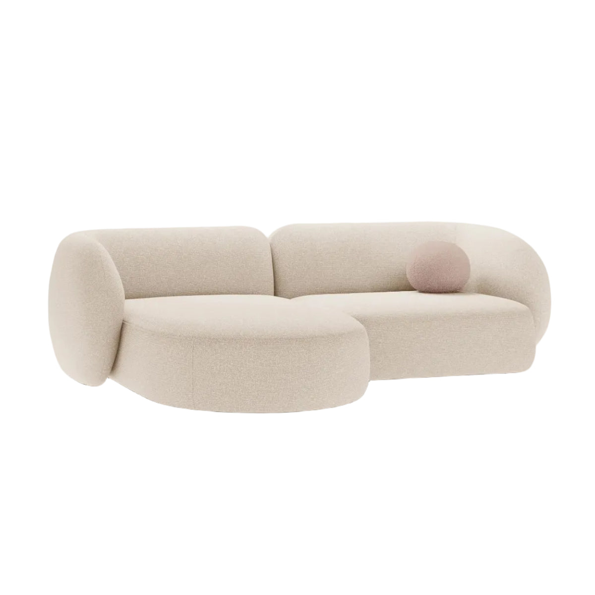 Left-sided 2-seater corner sofa KATE light beige mélange