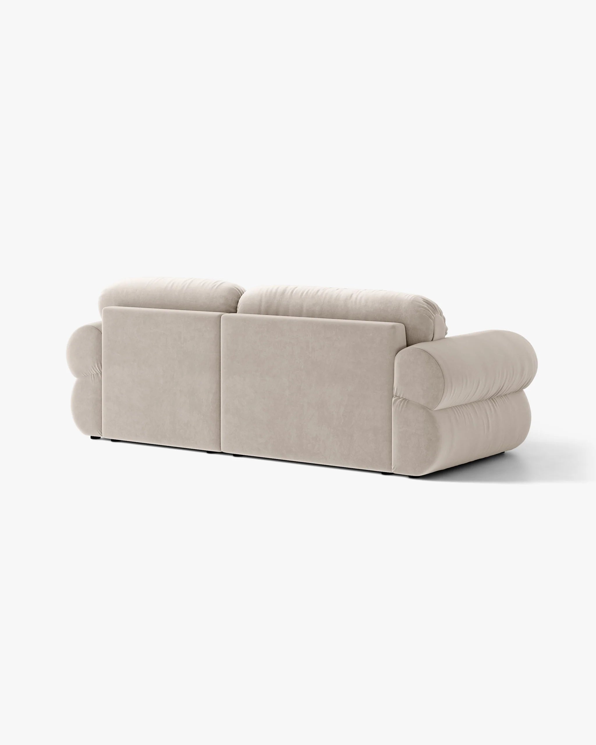Beige Left-Handed Velvet 2-Seater Sofa OPHELIA