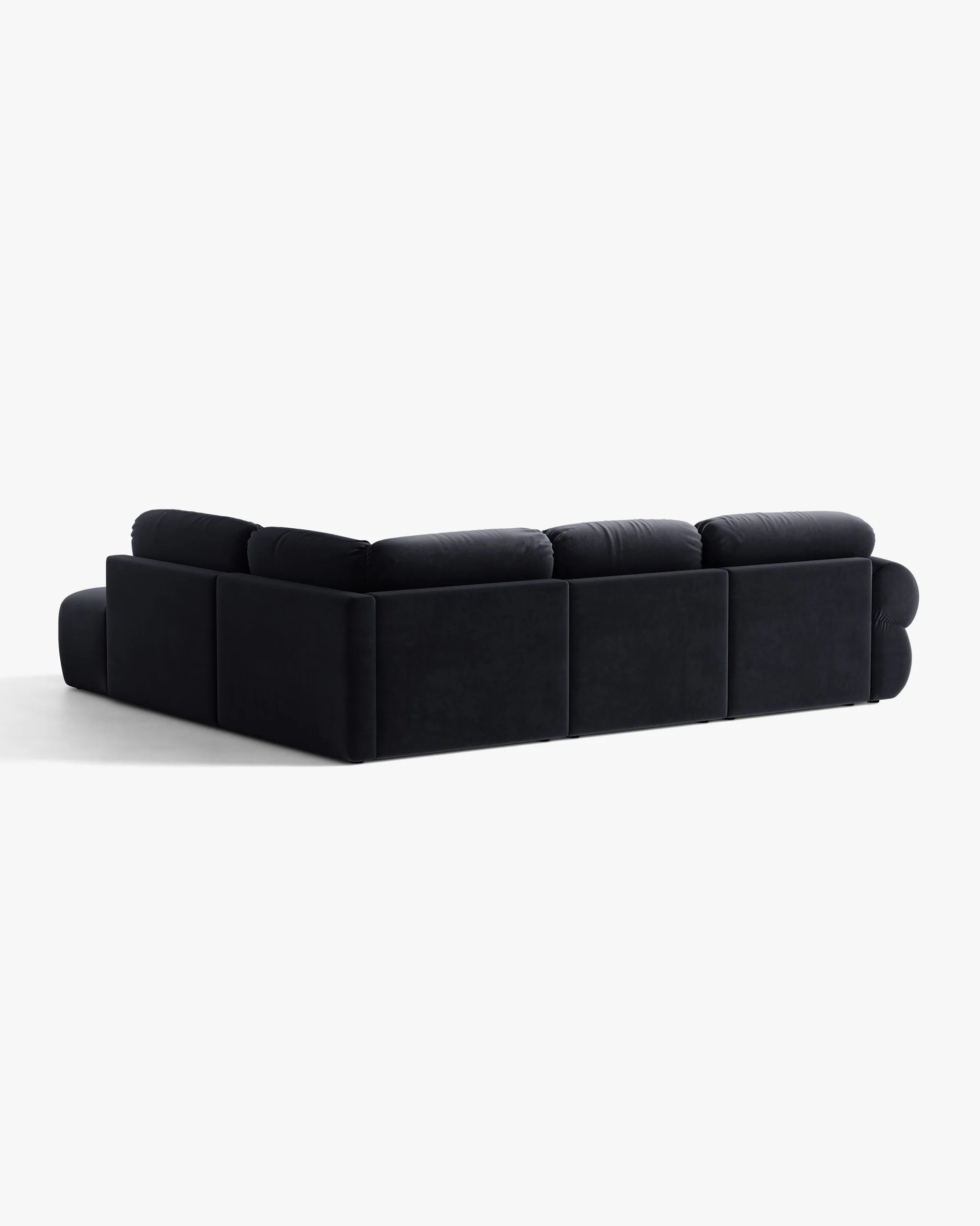 Right-facing velvet corner sofa OPHELIA royal blue