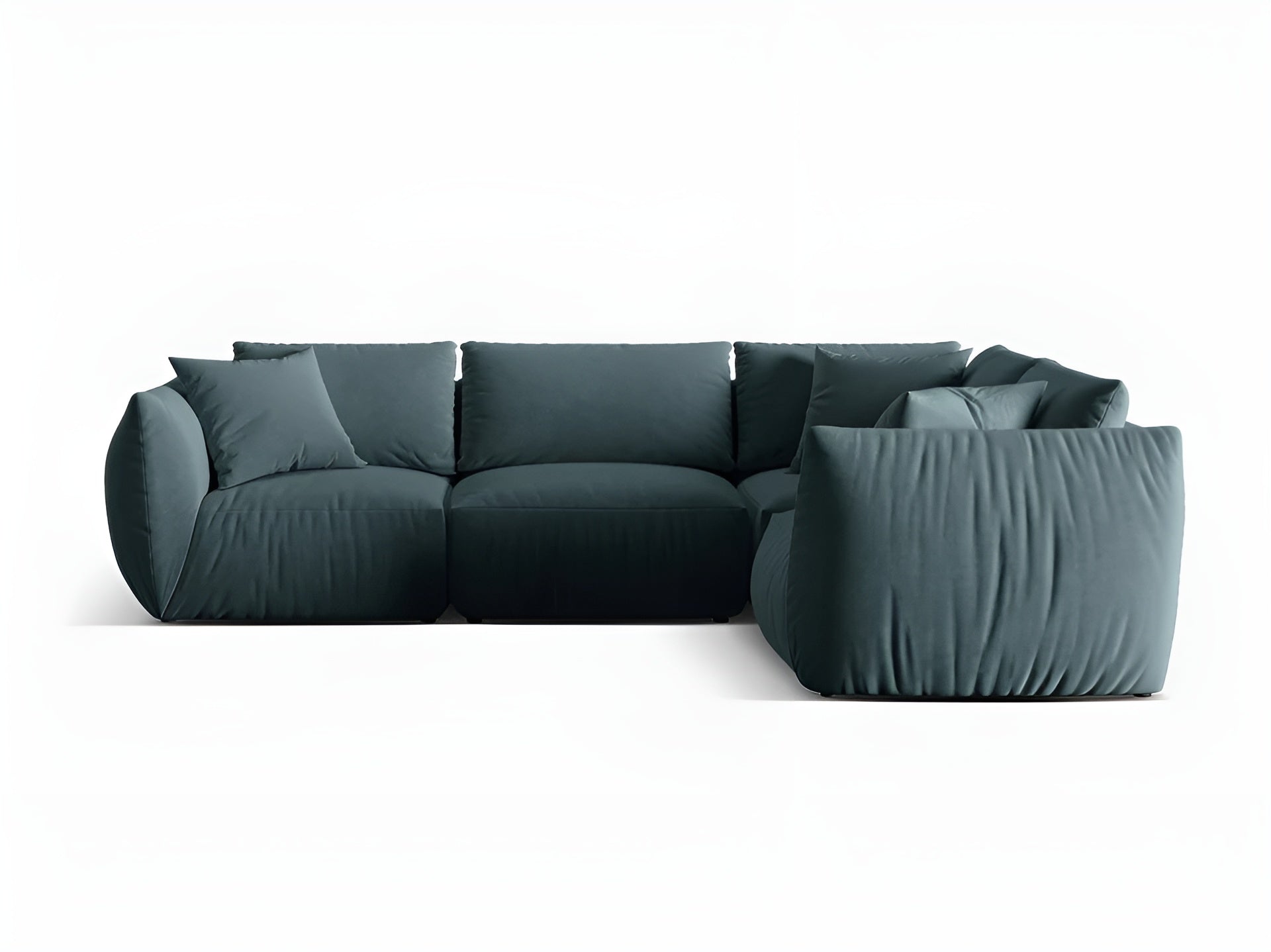 Samt-Ecksofa für 4 Personen rechts CHRIS hellblau