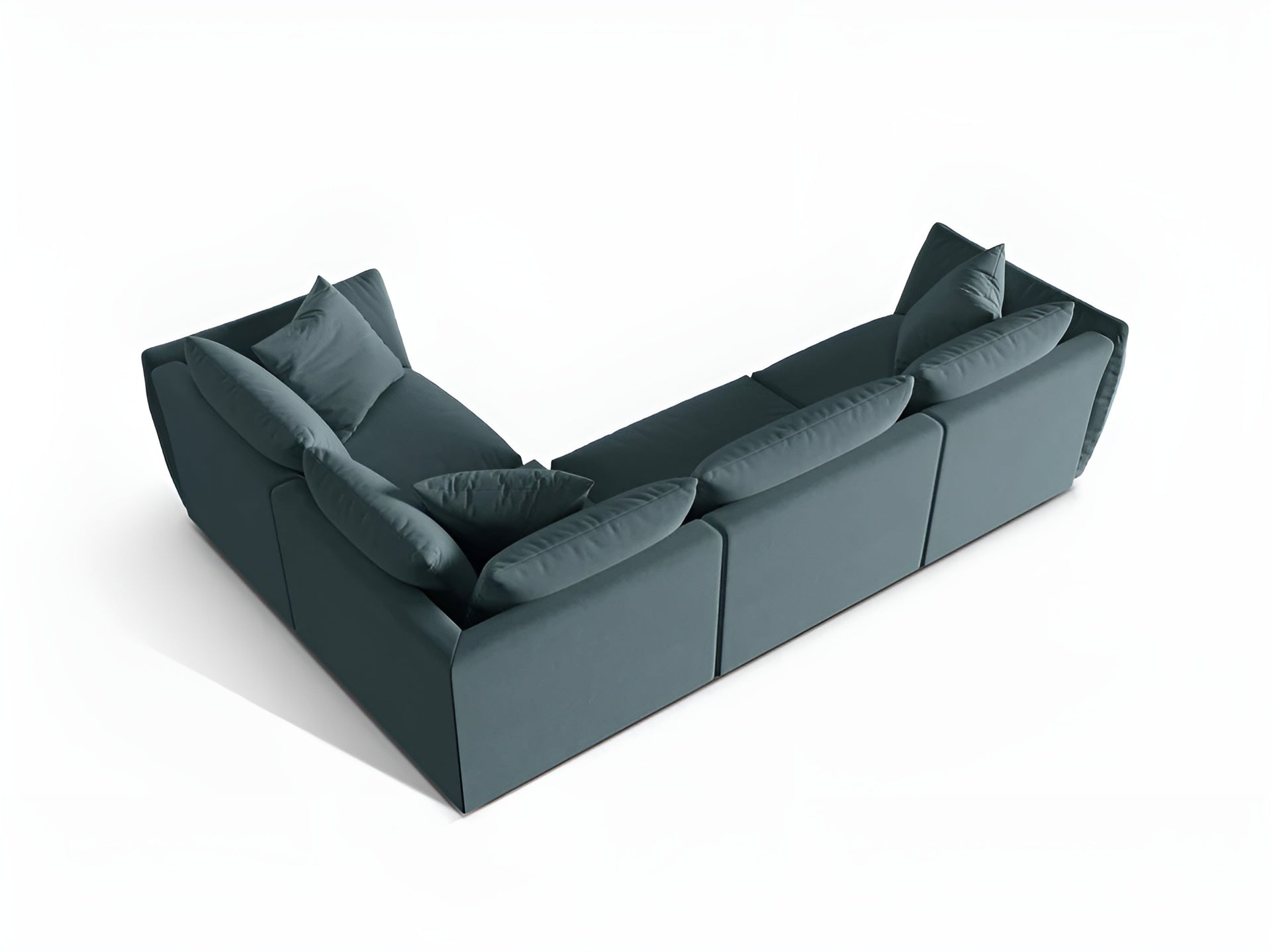 Samt-Ecksofa für 4 Personen rechts CHRIS hellblau
