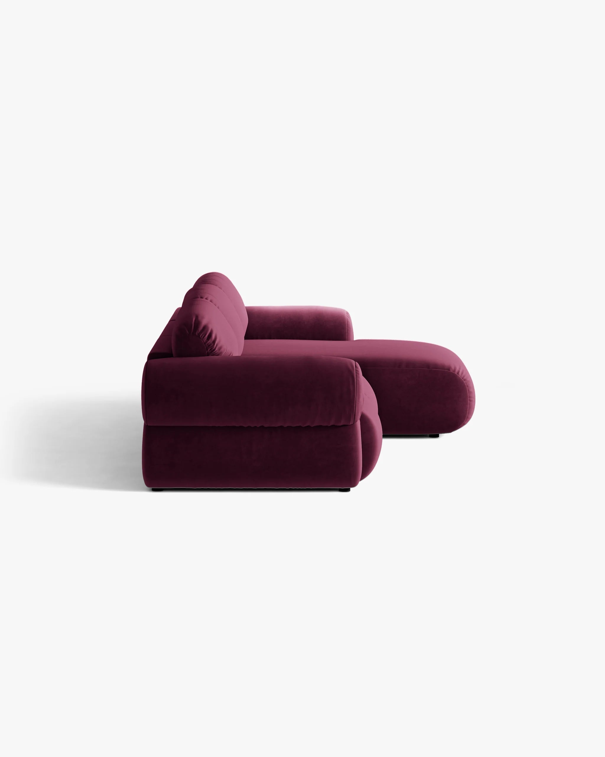 3-Seater Velvet Corner Sofa Right-Hand OPHELIA Burgundy