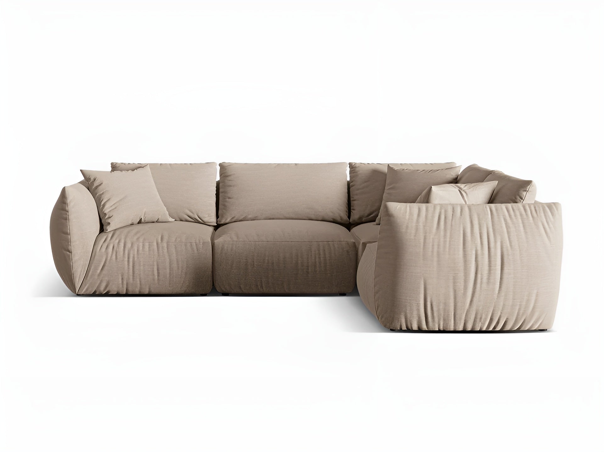 Right-facing 4-seater corner sofa CHRIS sand chenille