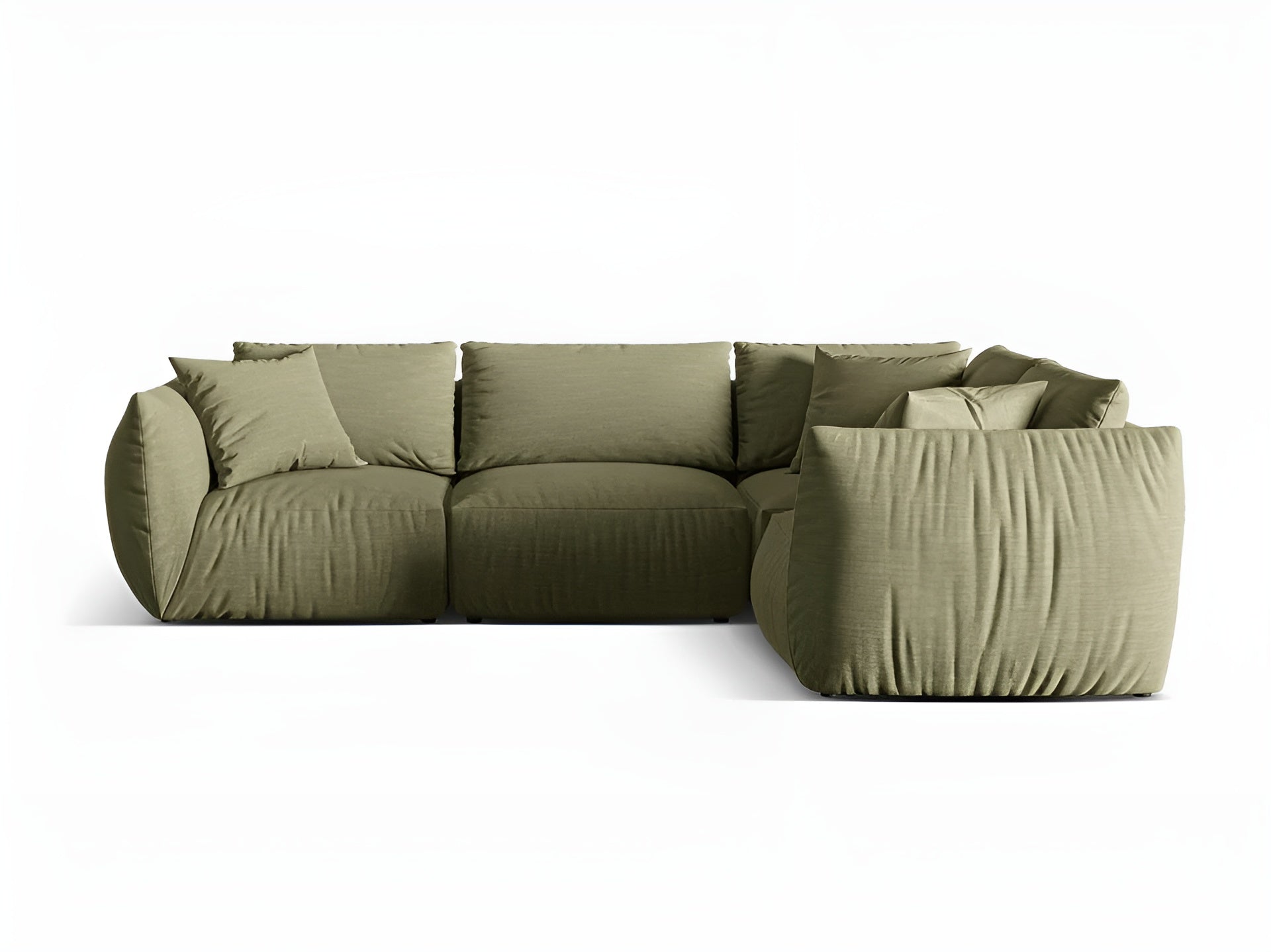 4-sitziges rechteckiges Ecksofa CHRIS grün Chenille