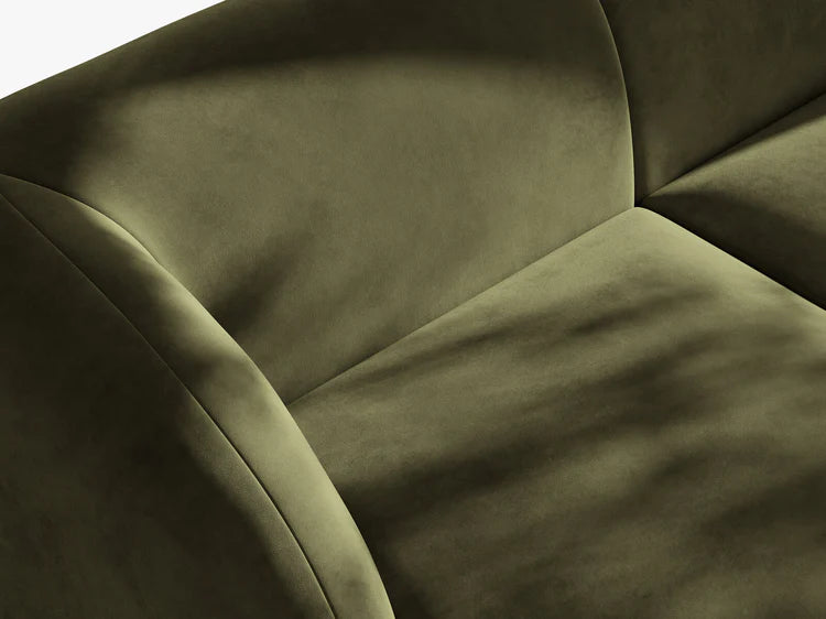Velvet corner sofa for 4 people right-facing MILEY green