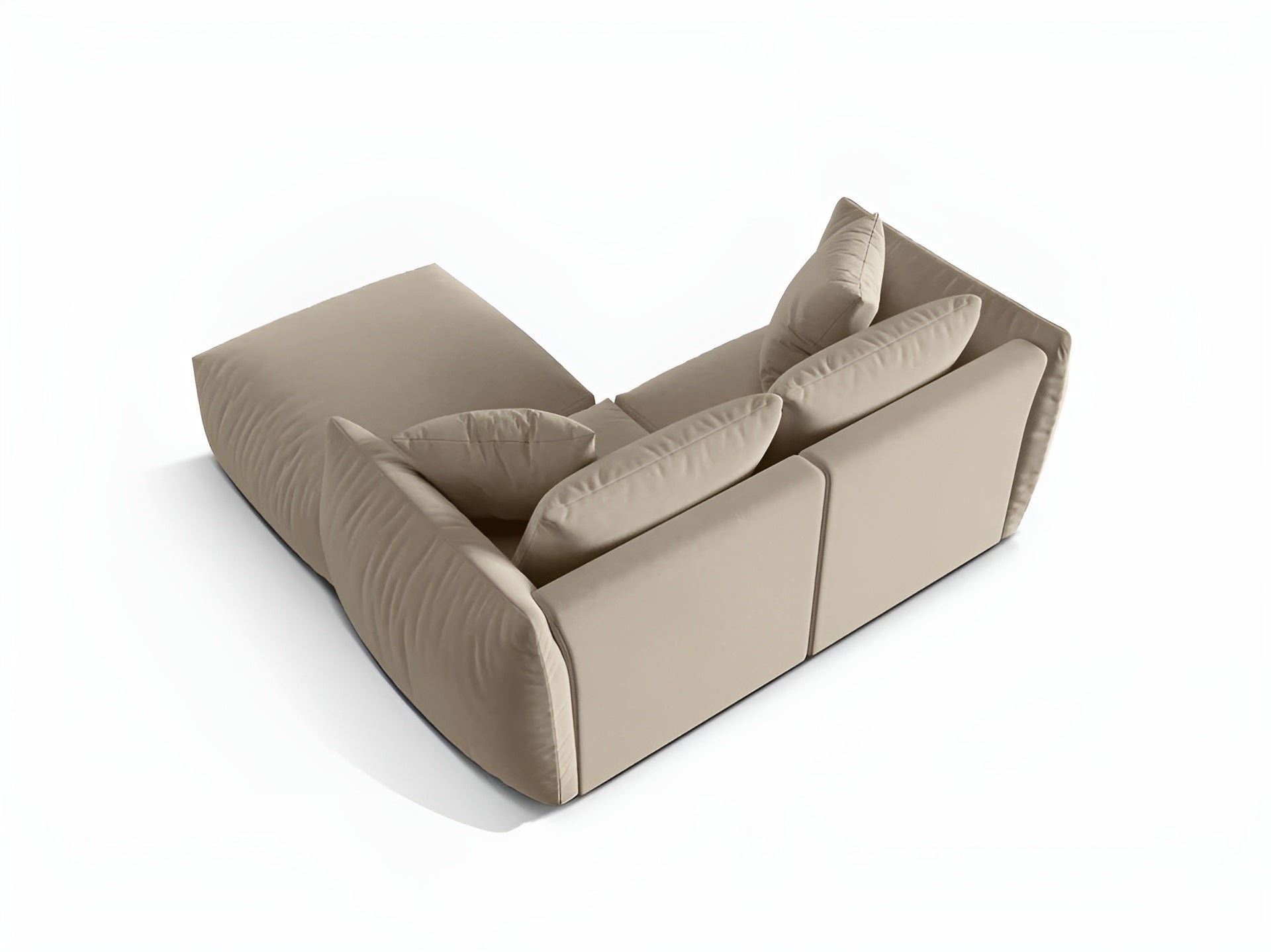 Samt-Ecksofa links CHRIS ecru