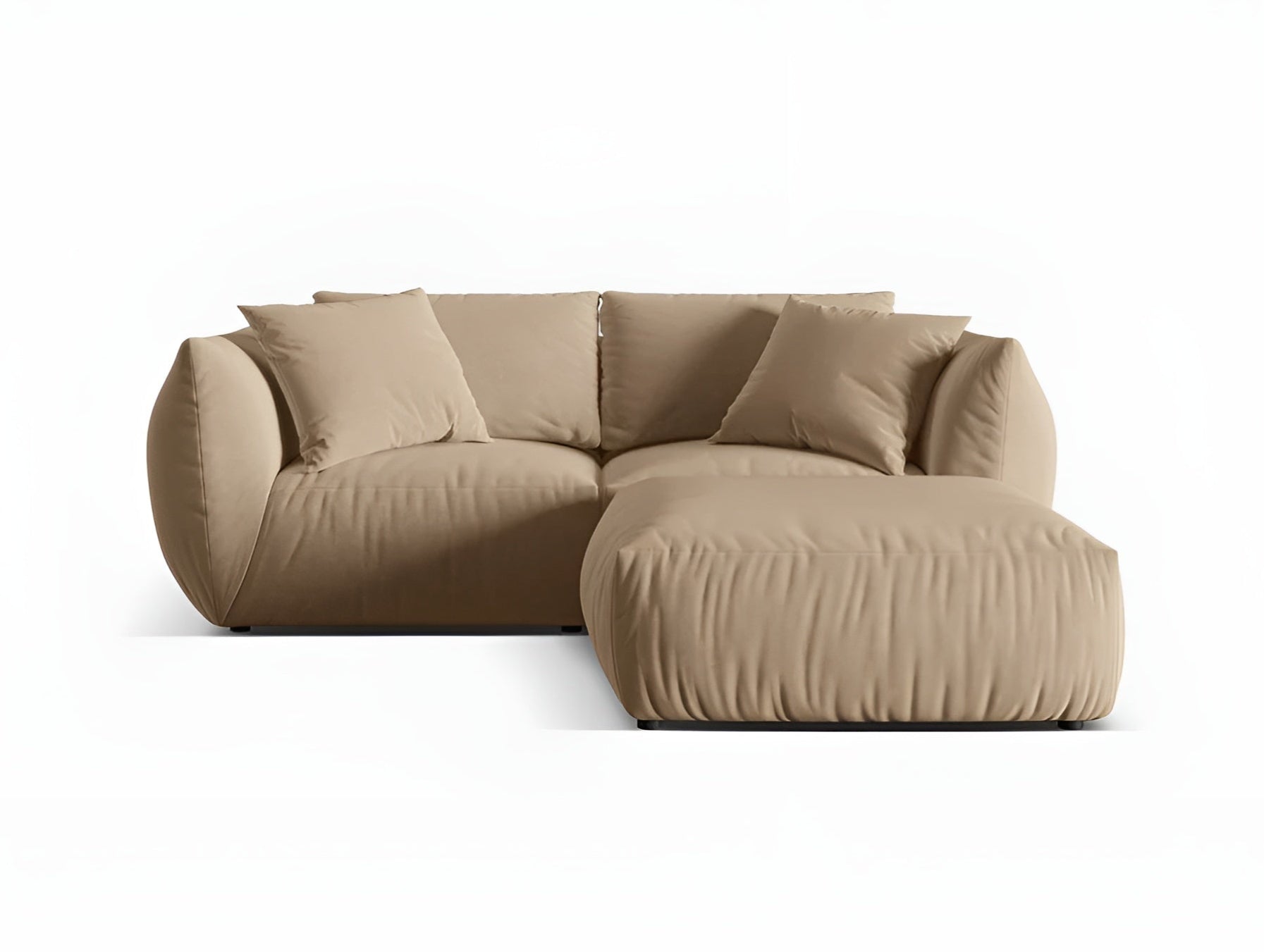 Samt-Ecksofa links CHRIS sandfarben