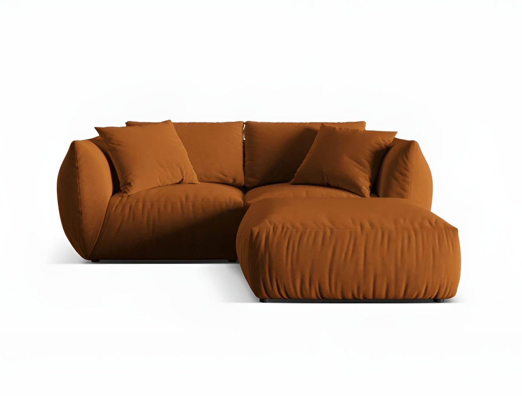 Samt-Ecksofa links CHRIS terrakotta
