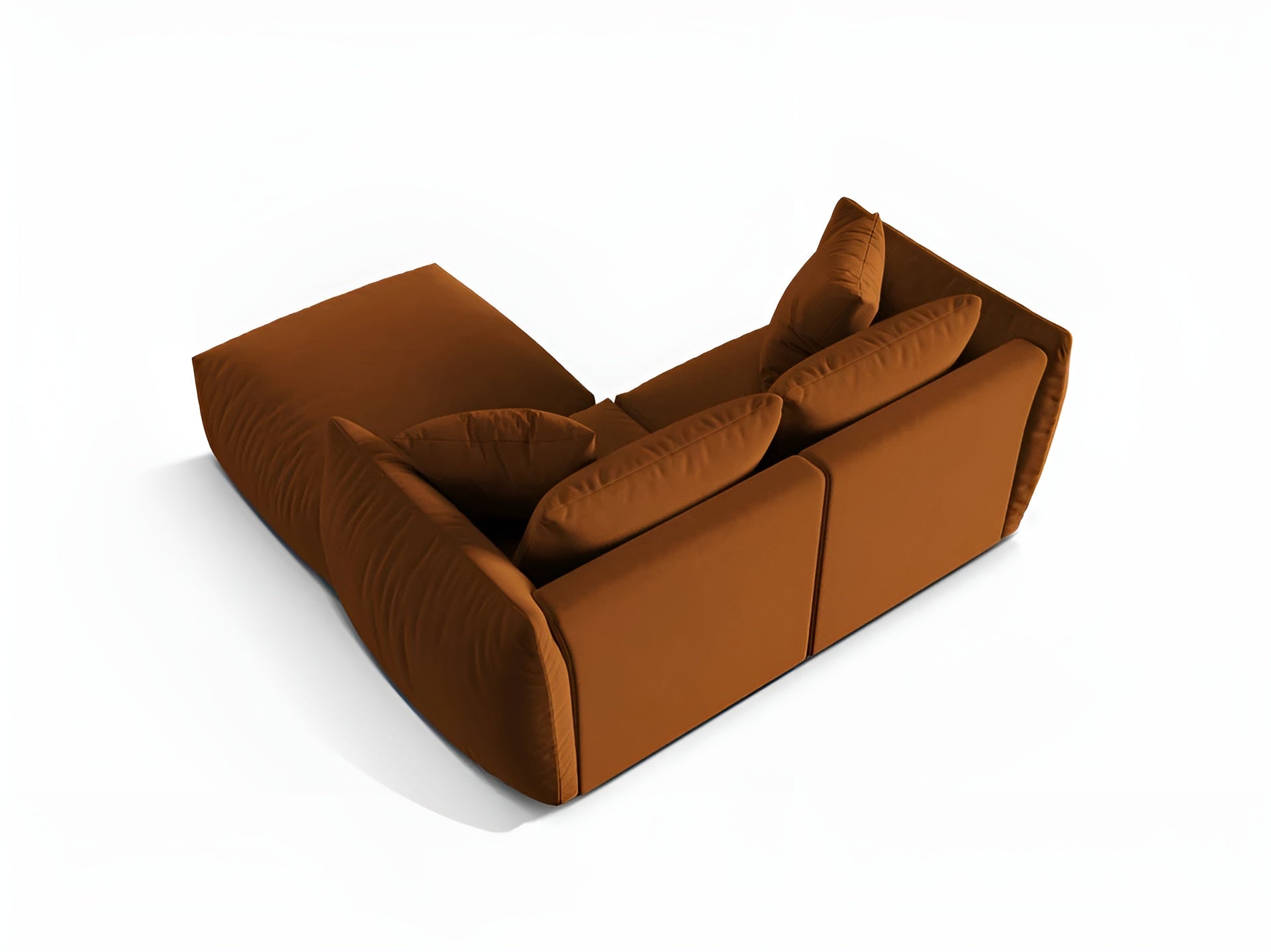 Samt-Ecksofa links CHRIS terrakotta