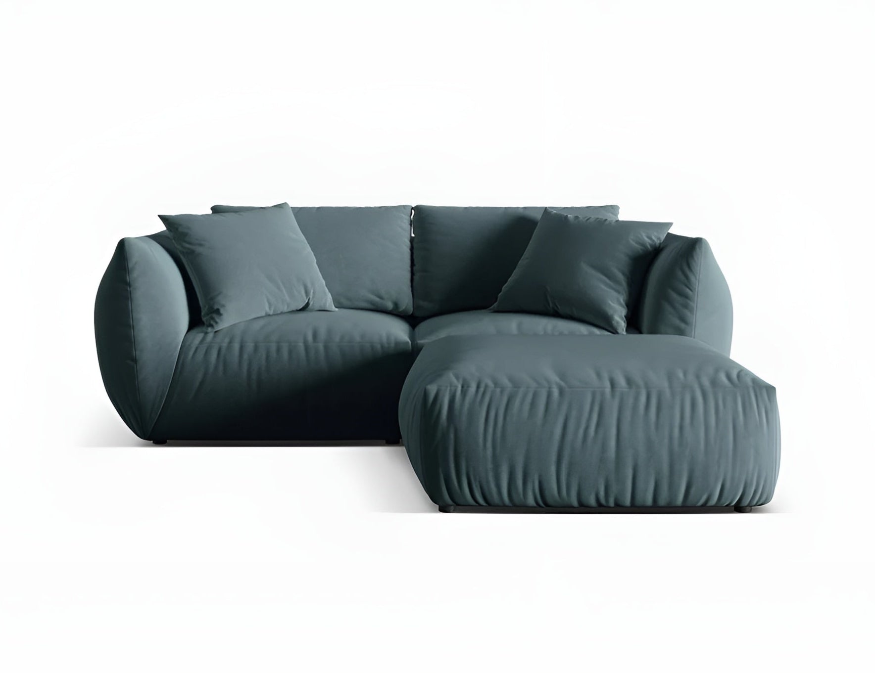 Samt-Ecksofa links CHRIS hellblau