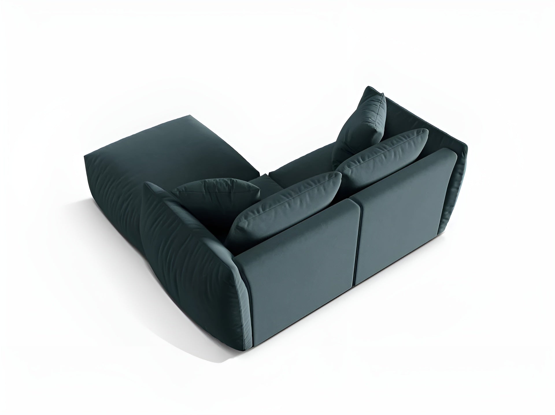 Samt-Ecksofa links CHRIS hellblau