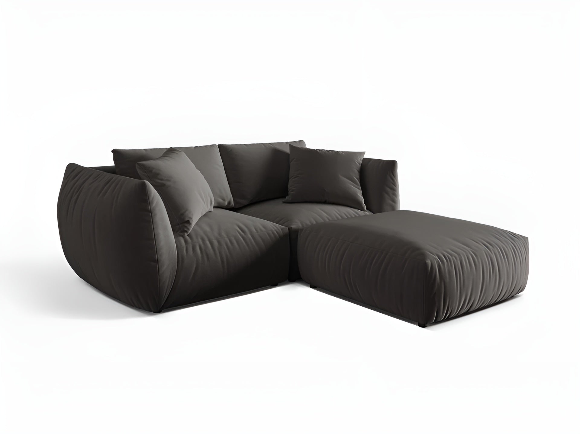 Samt-Ecksofa links CHRIS dunkelgrau