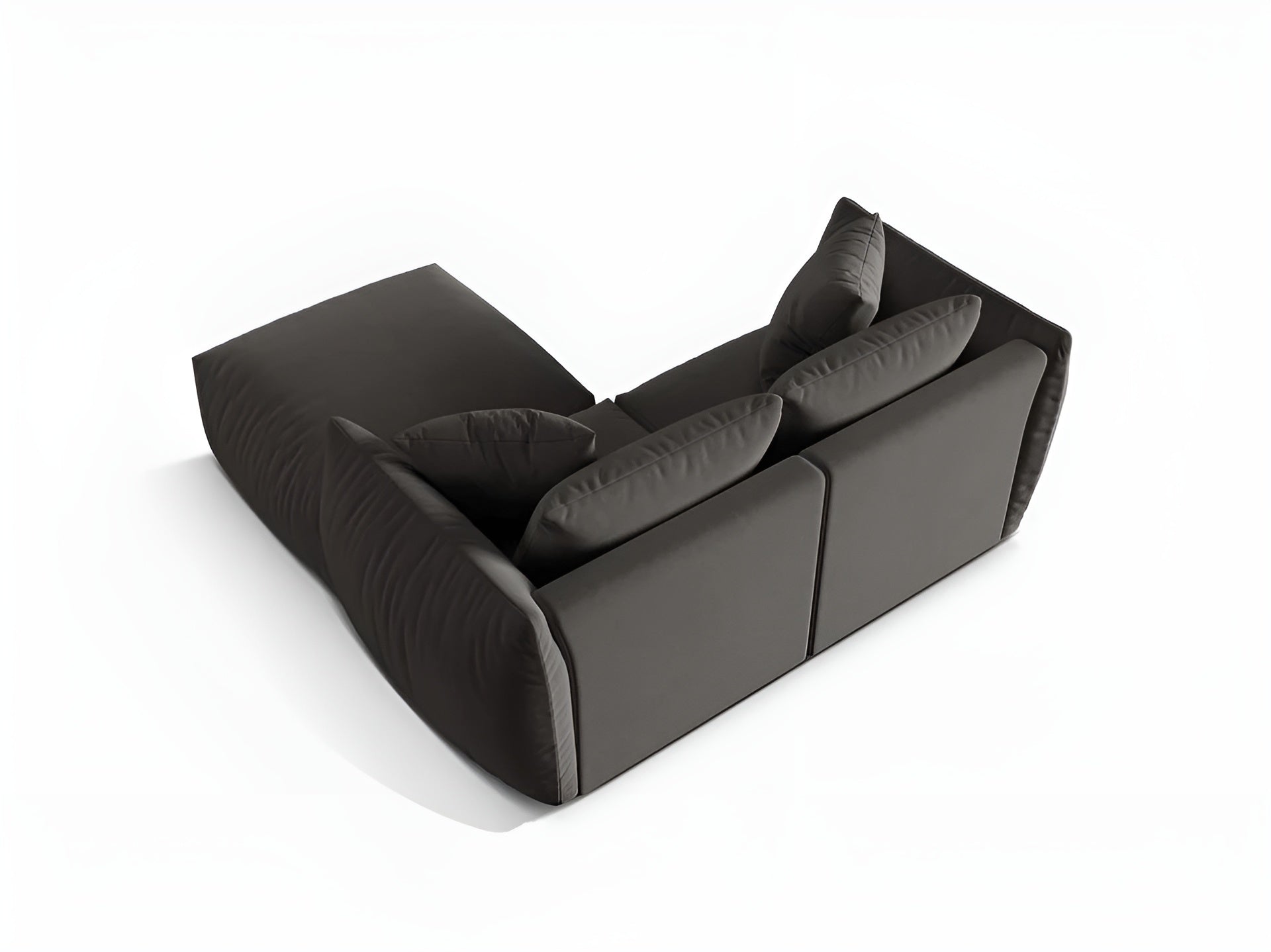 Samt-Ecksofa links CHRIS dunkelgrau