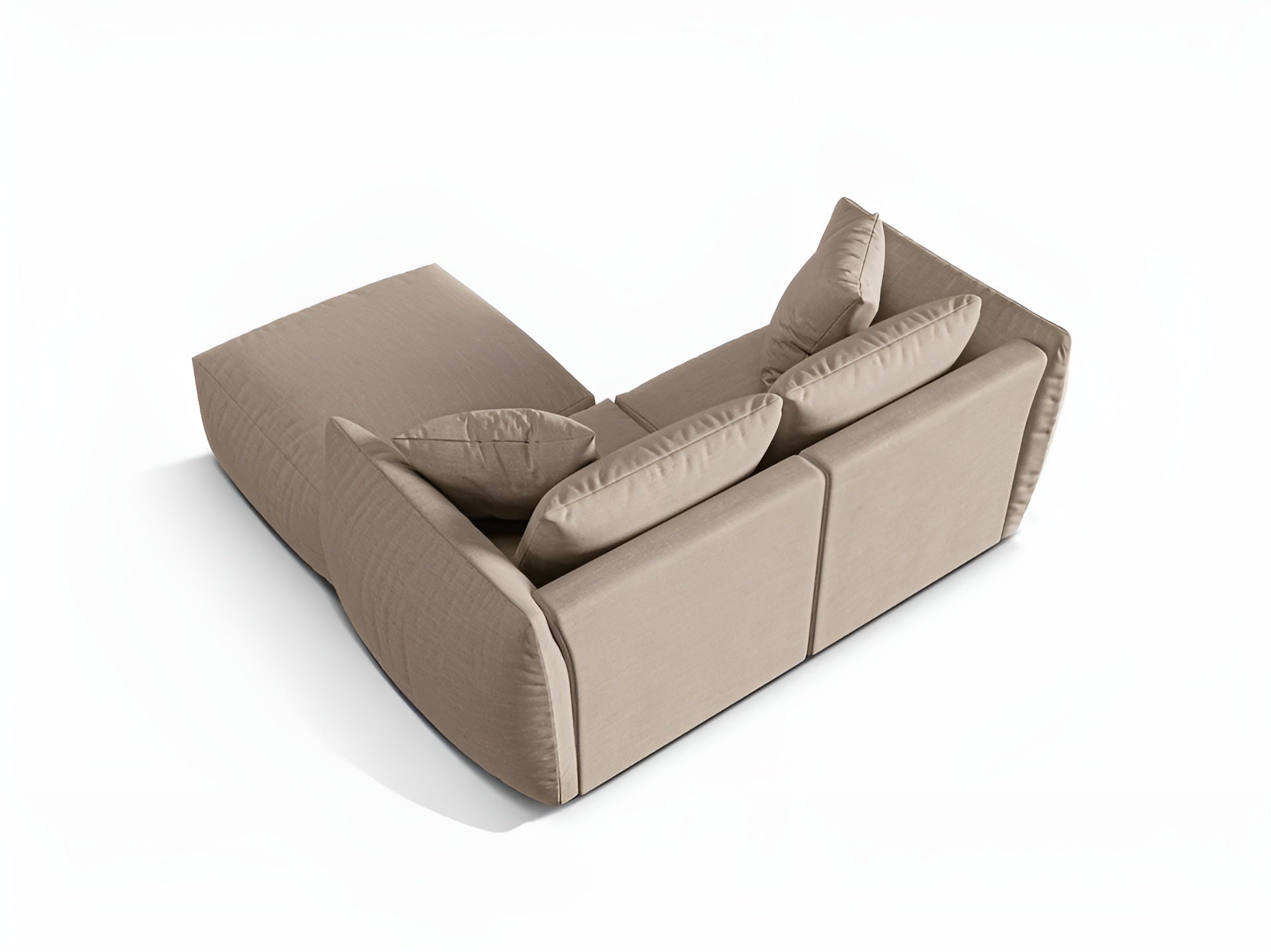 Linksseitige Eckcouch CHRIS sandfarbener Chenille