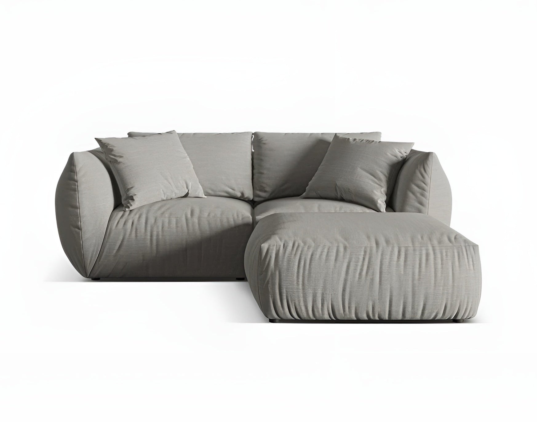 Linksseitige Eckcouch CHRIS graues Chenille