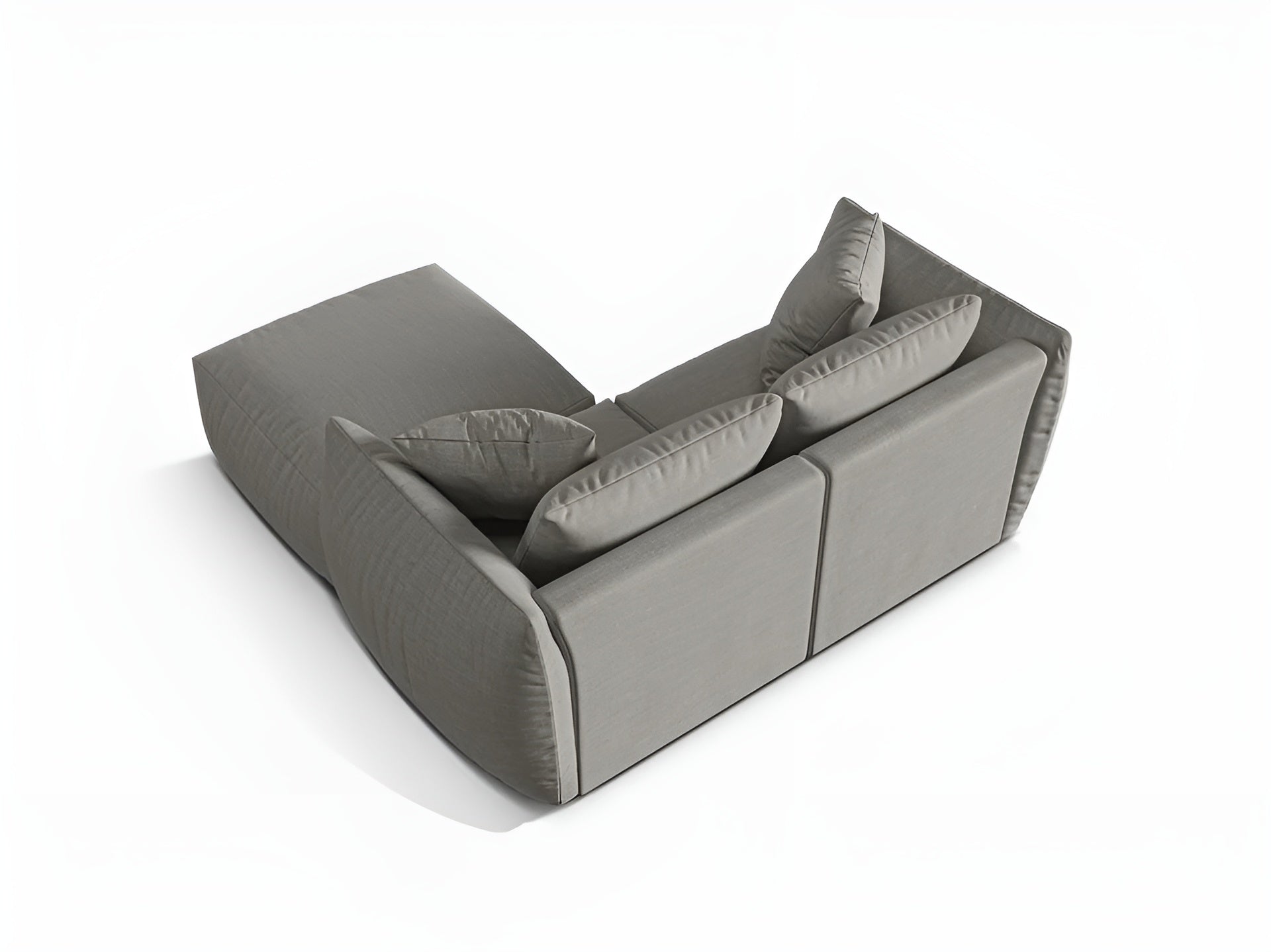 Linksseitige Eckcouch CHRIS graues Chenille