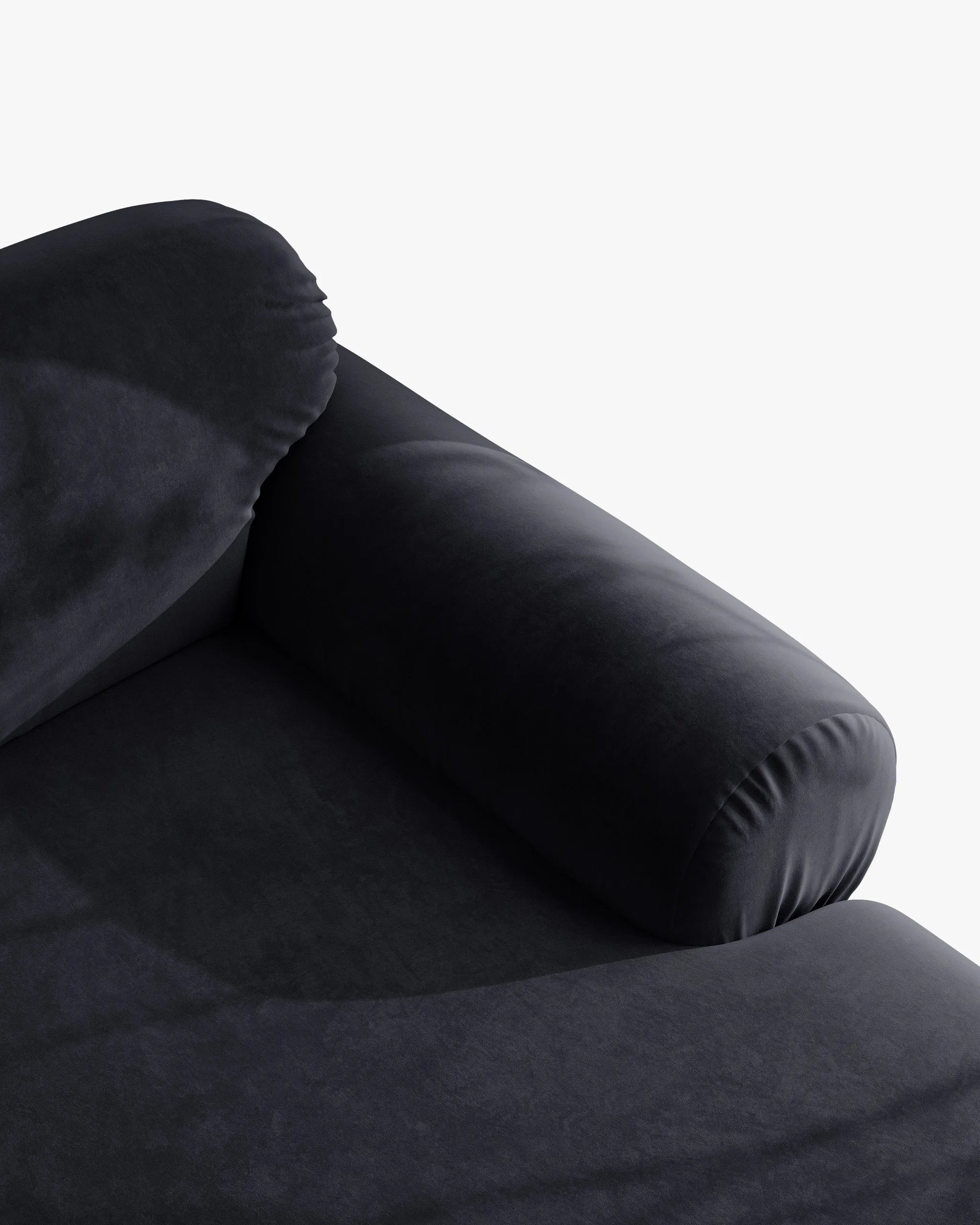 Panoramic Velvet Left-Arm Sofa OPHELIA in Royal Blue