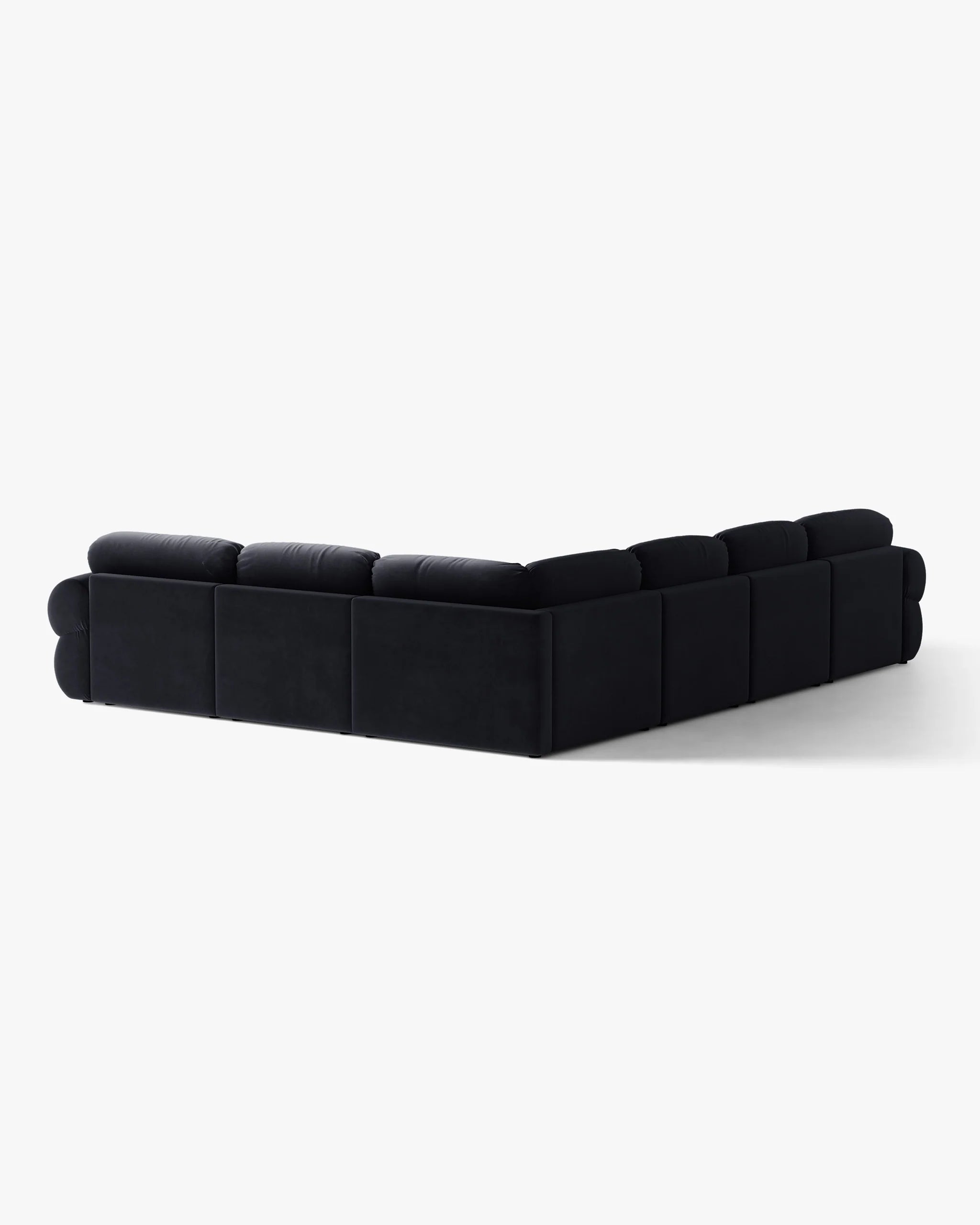 Panoramic Velvet Right-Arm Sofa OPHELIA in Royal Blue