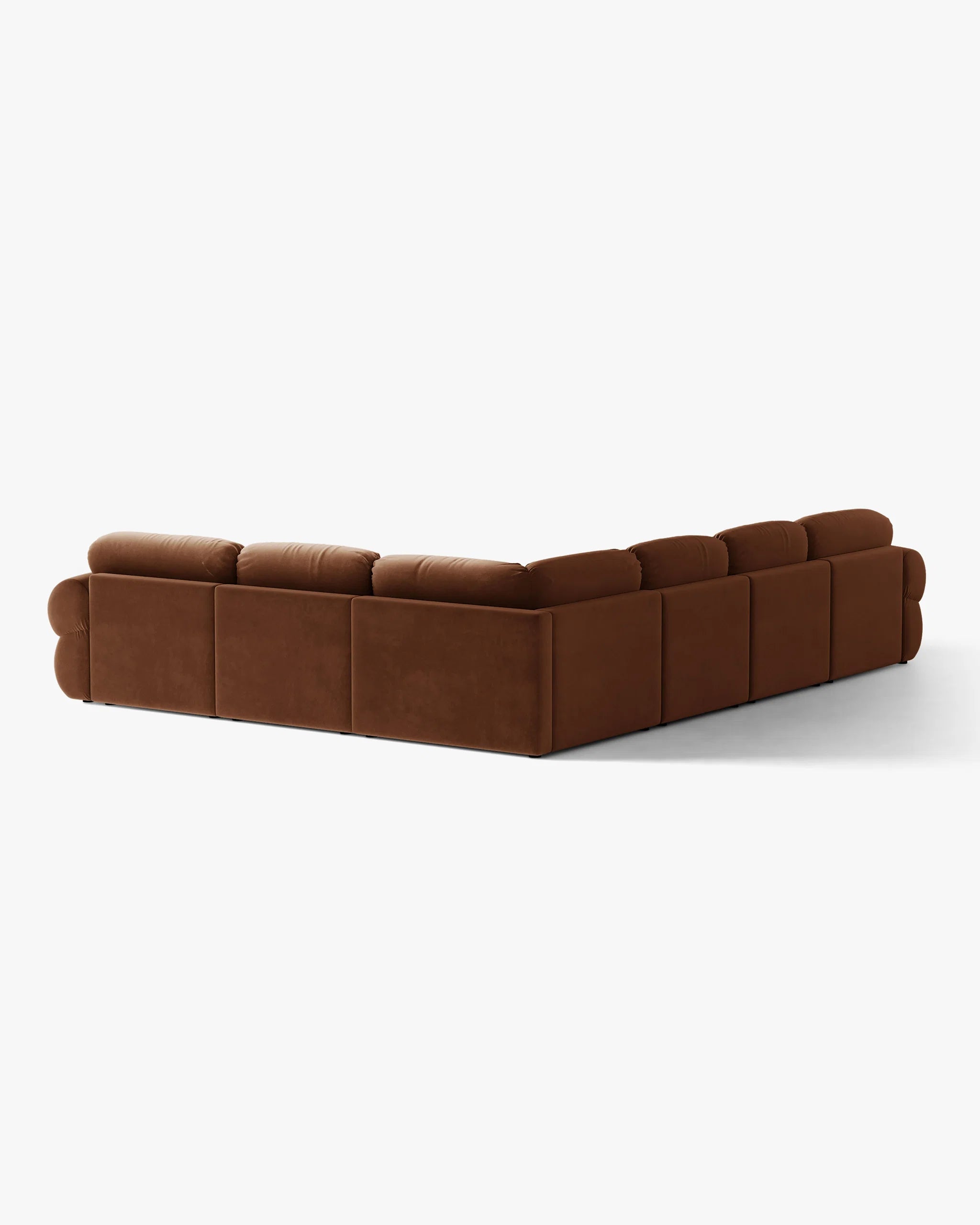Panoramic Velvet Right-Arm Sofa OPHELIA in Brown