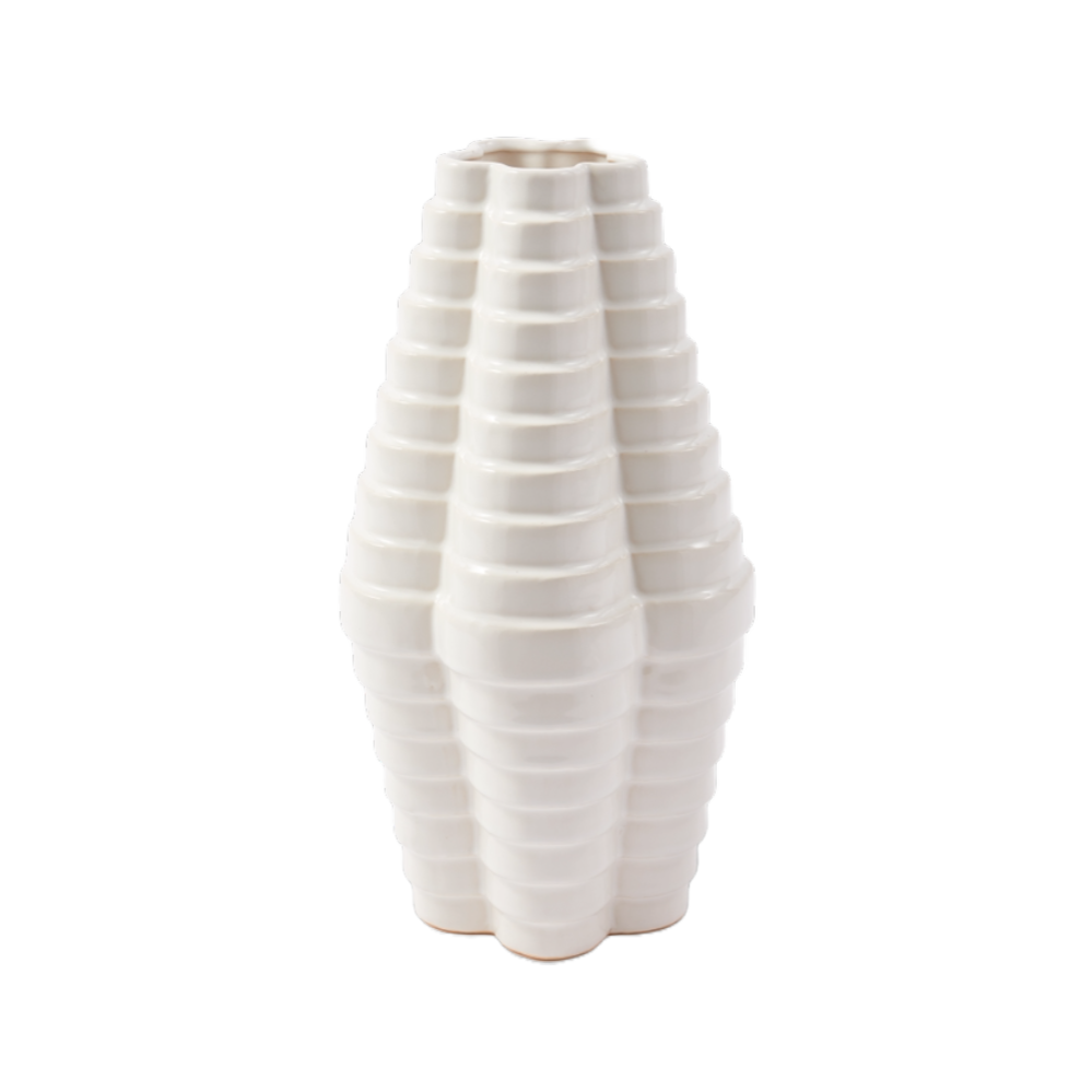 MILLE-FEUILLE white vase