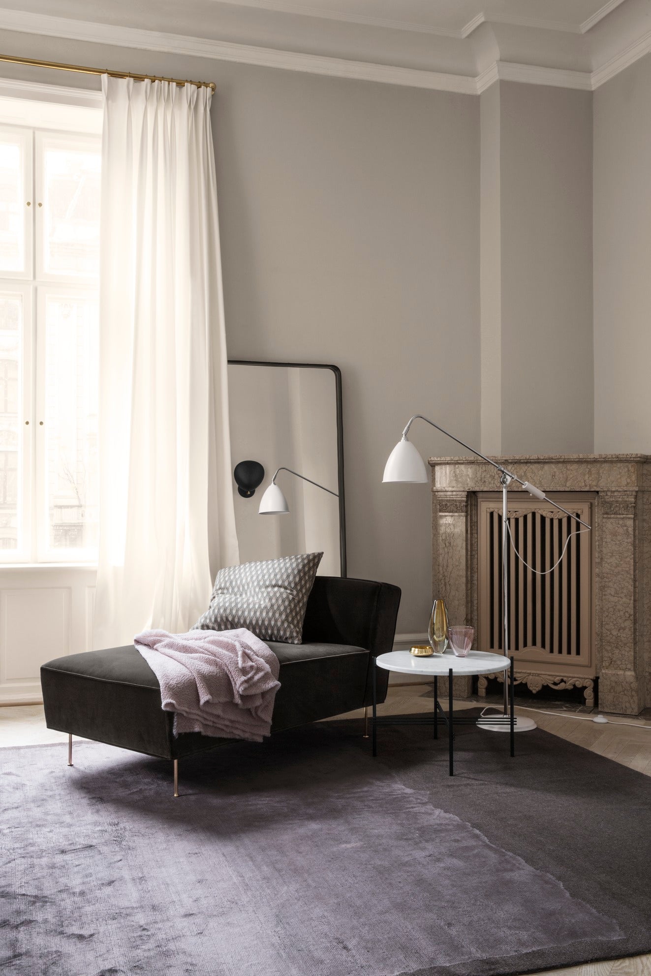 ADNET Mirror brown leather