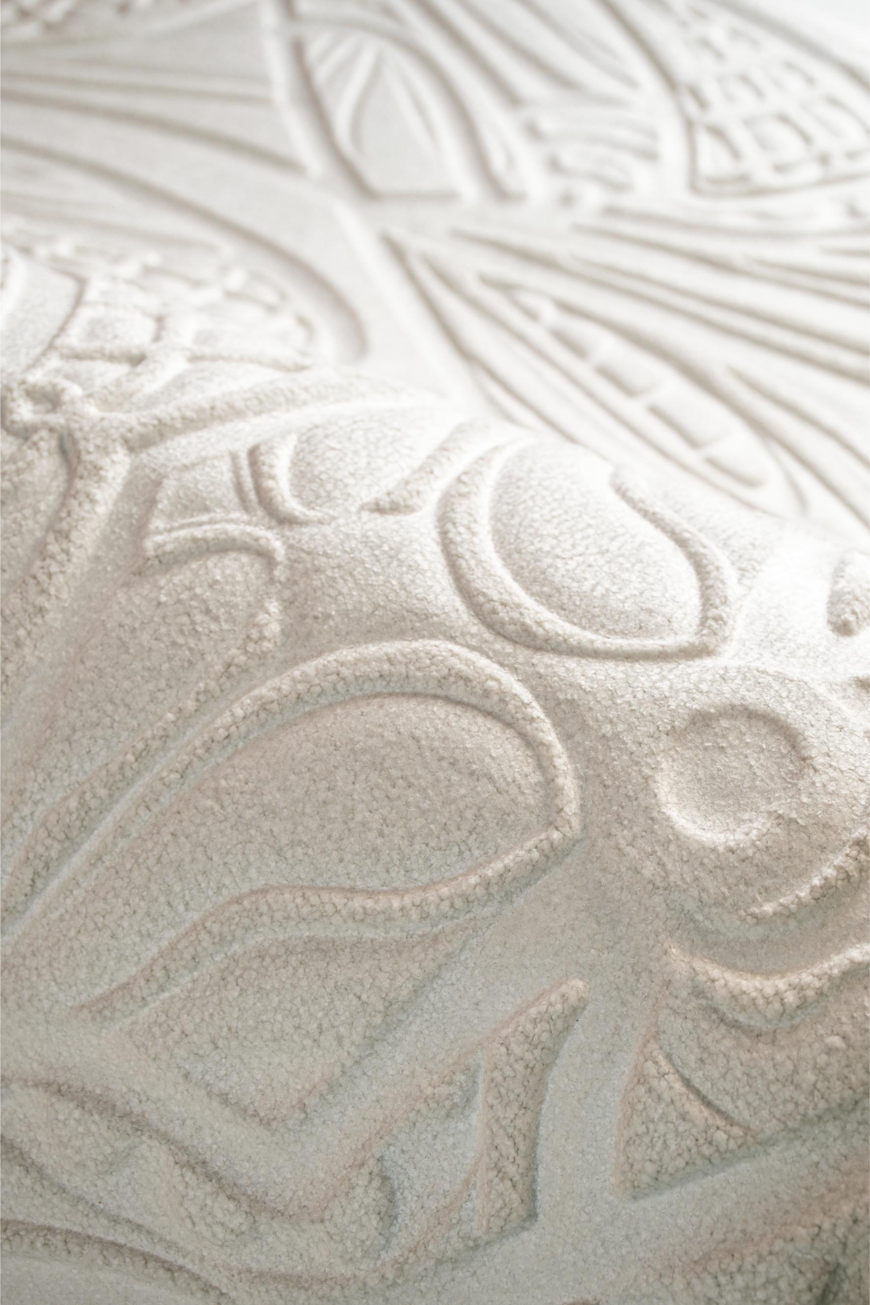 3D Boucle Textured Fabric Wallpaper LACY LONGLEGS Ivory