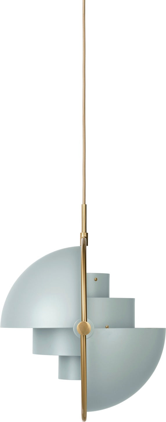 MULTI-LITE Pendelleuchte, graublau mit Messing