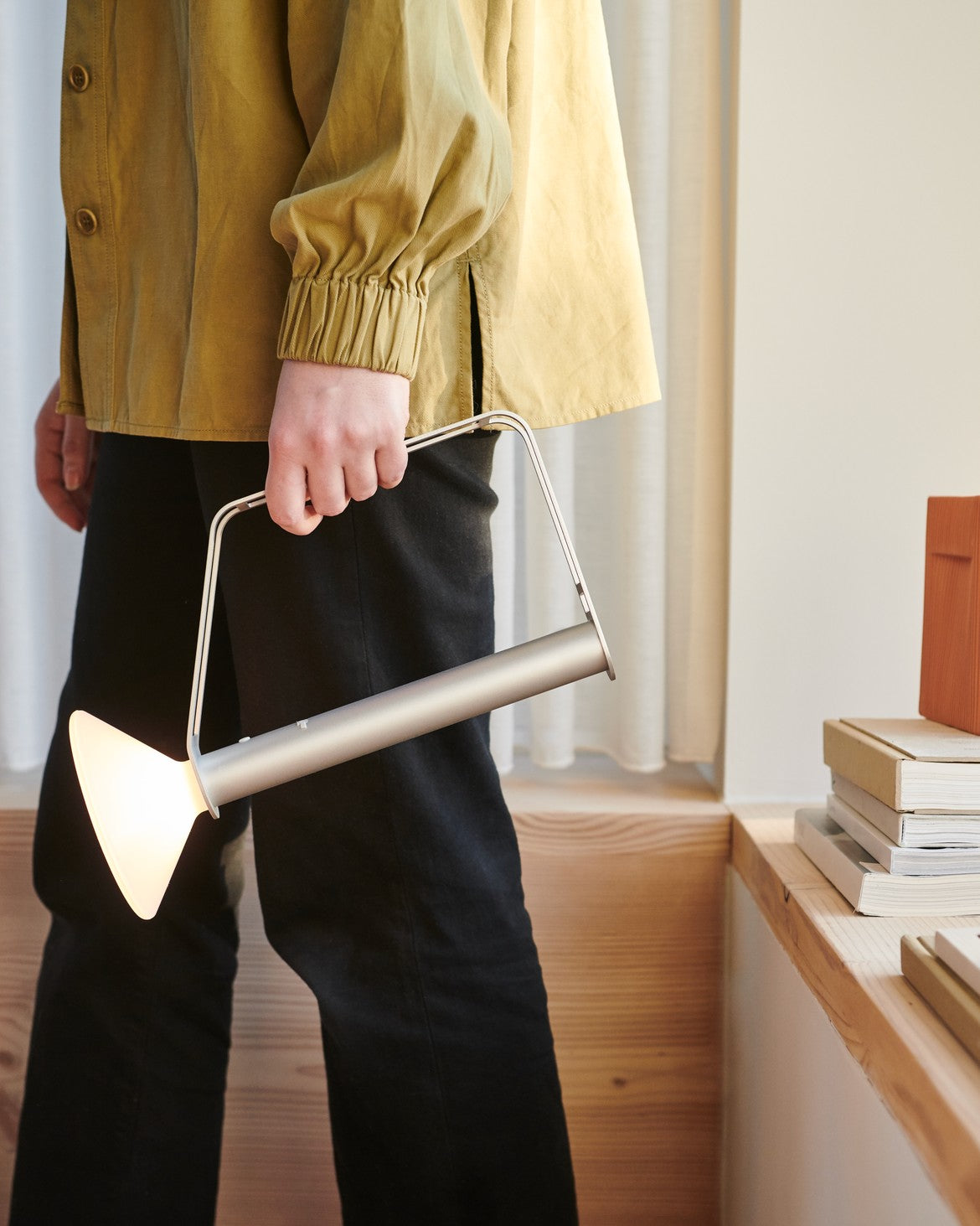 Portable outdoor lamp PITON silver