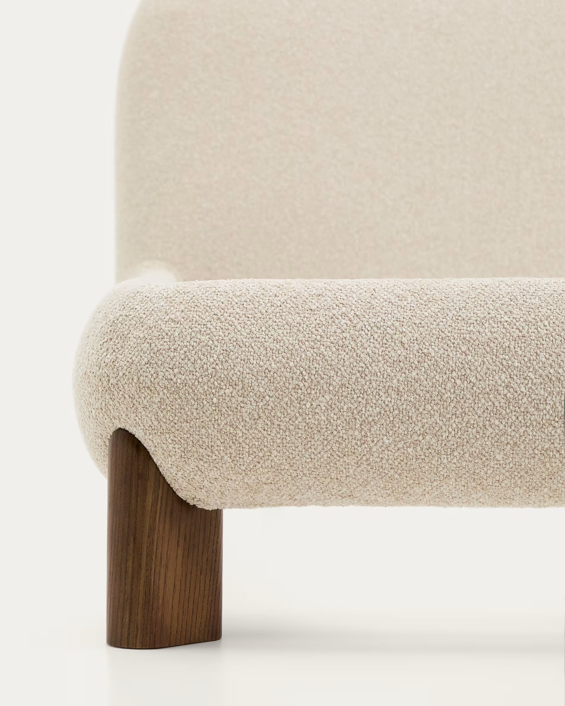 ODINA bed ecru with dark brown ash base