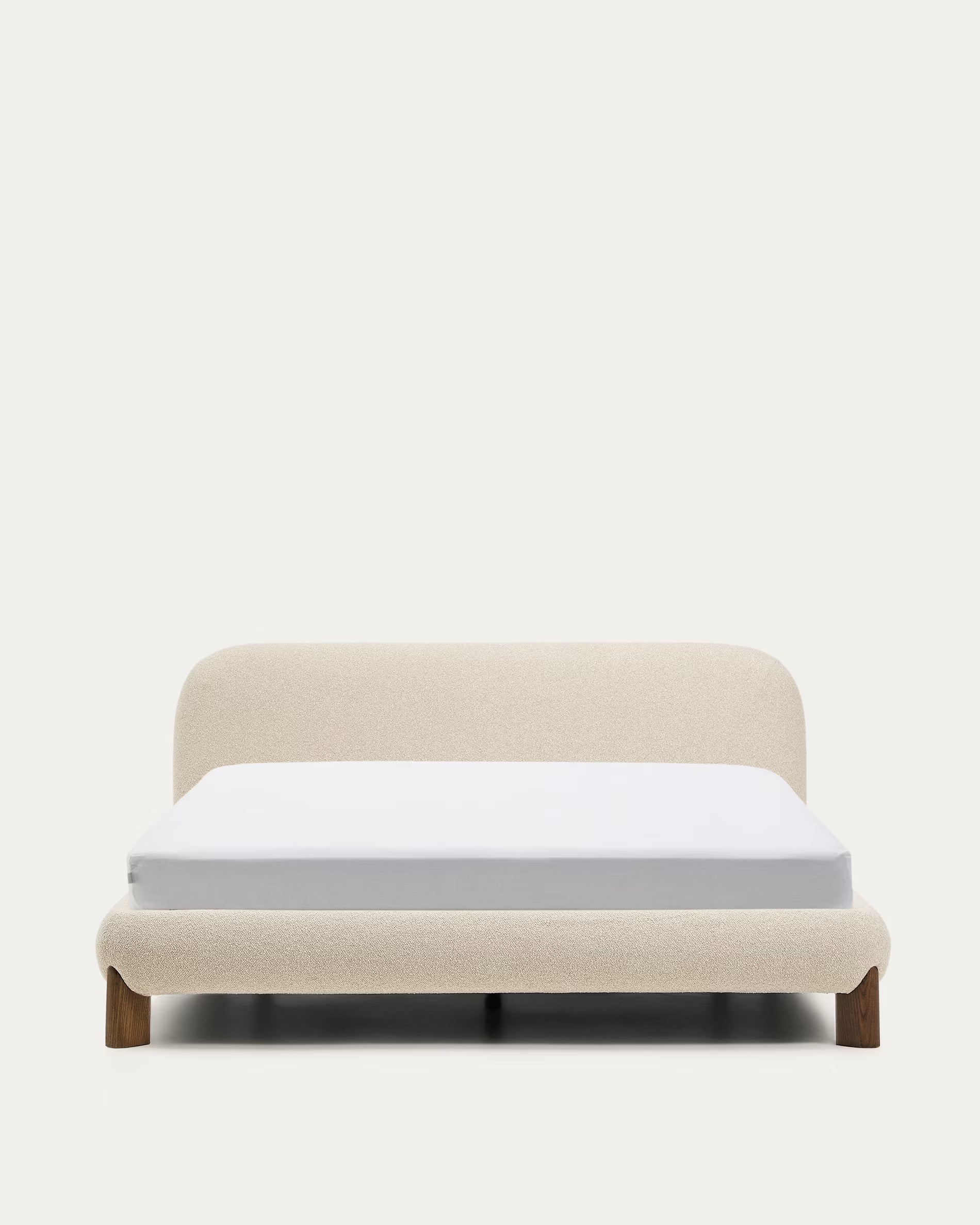ODINA bed ecru with dark brown ash base